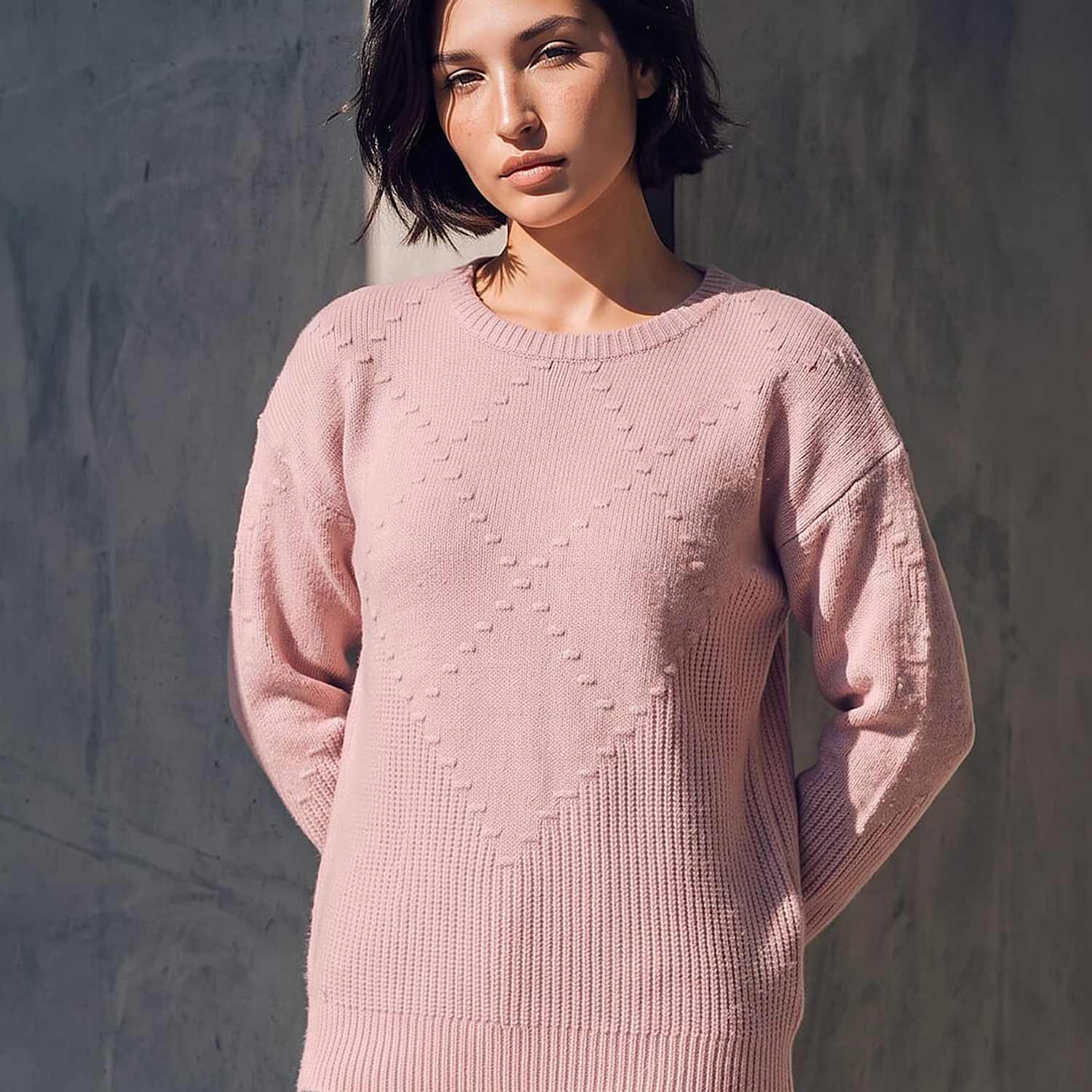 Roman Women's Textured Jumper - 8 - Light Pink Mix - Available at M&S