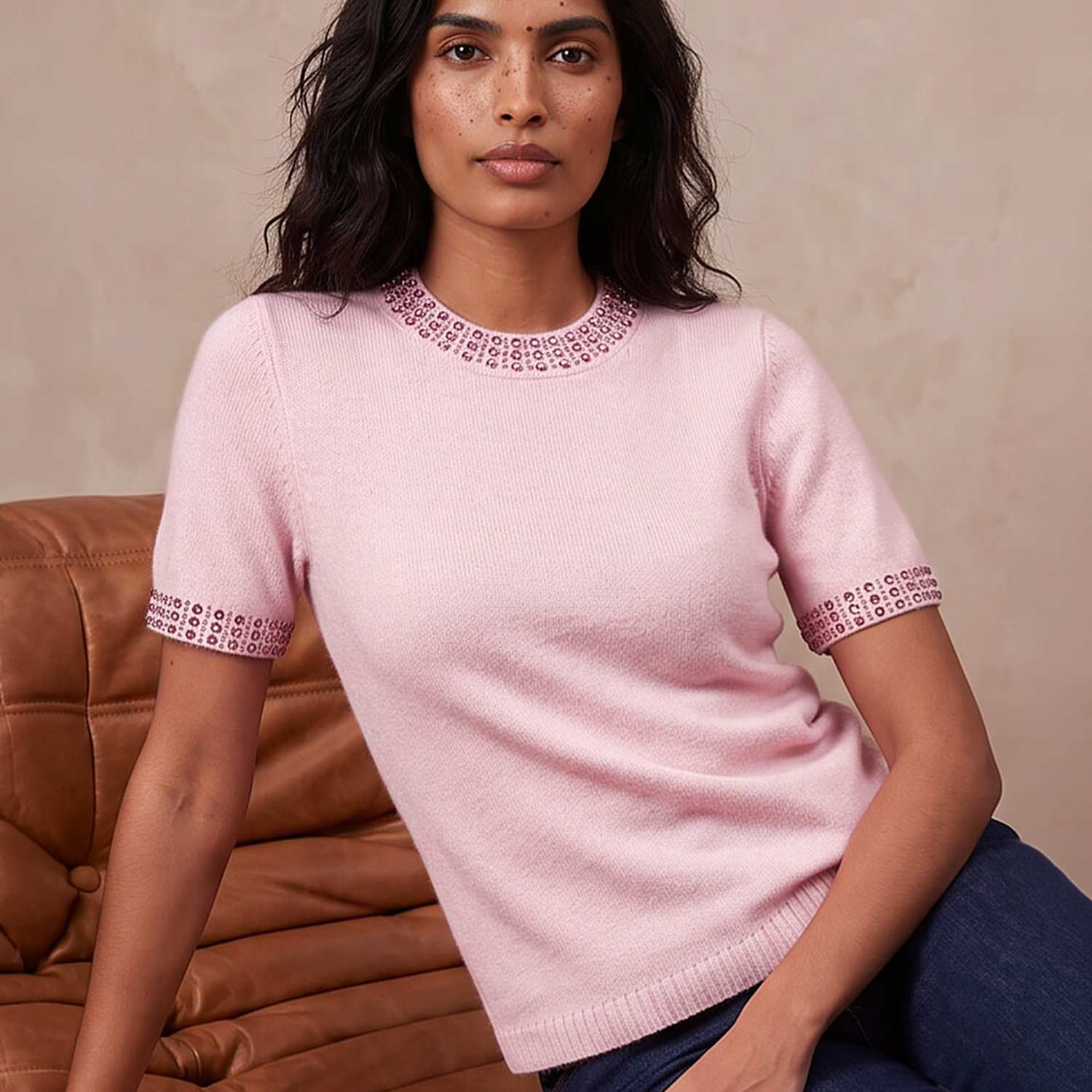 Roman Women's Embellished Jumper - 20 - Light Pink Mix - Available at M&S