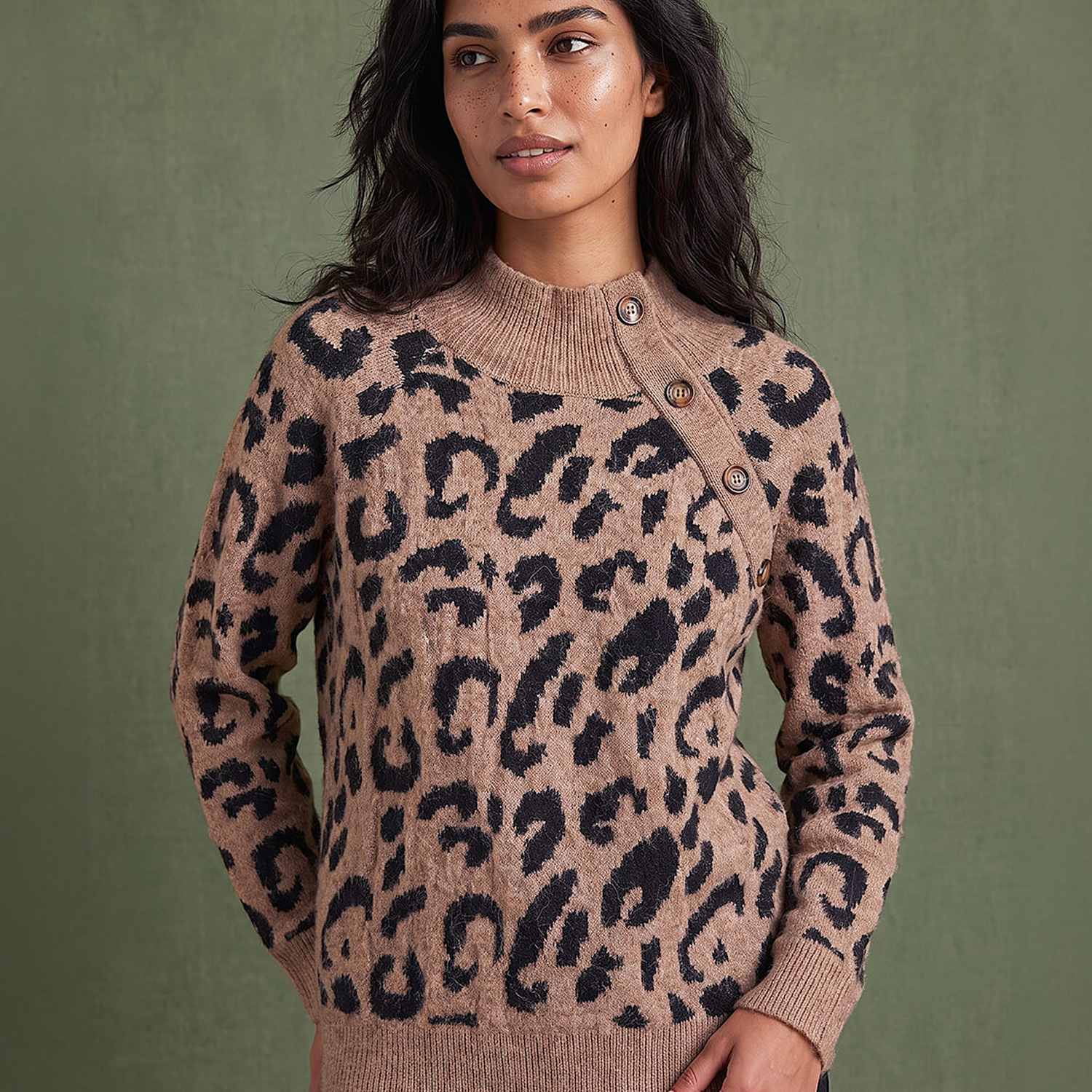 Roman Women's Animal Print Jacquard Jumper - 20 - Beige Mix - Available at M&S