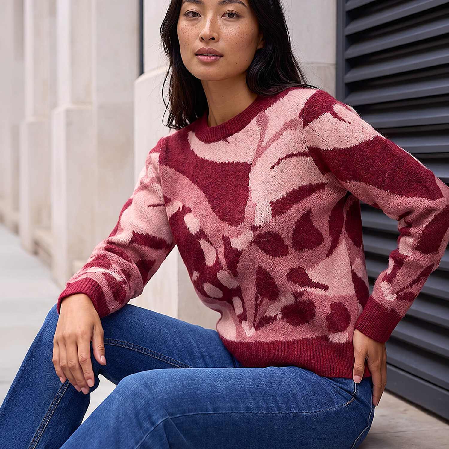 Roman Women's Jumper - 16 - Red Mix - Available at M&S