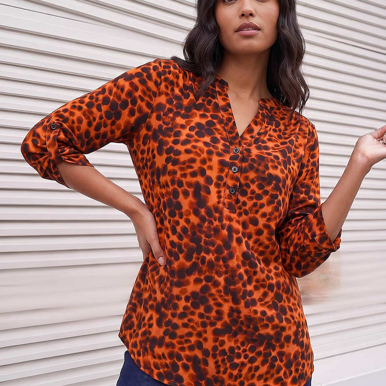 Roman Women's Spot Print Top - 12 - Copper - Available at M&S
