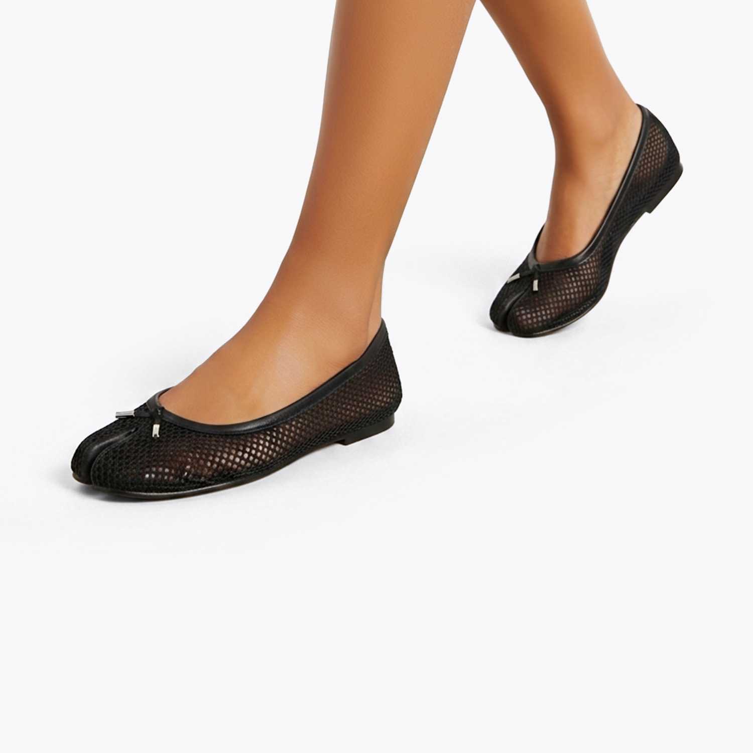 Steve Madden Women's Calico Mesh Detail Ballet Pumps - 3 - Black - Available at M&S