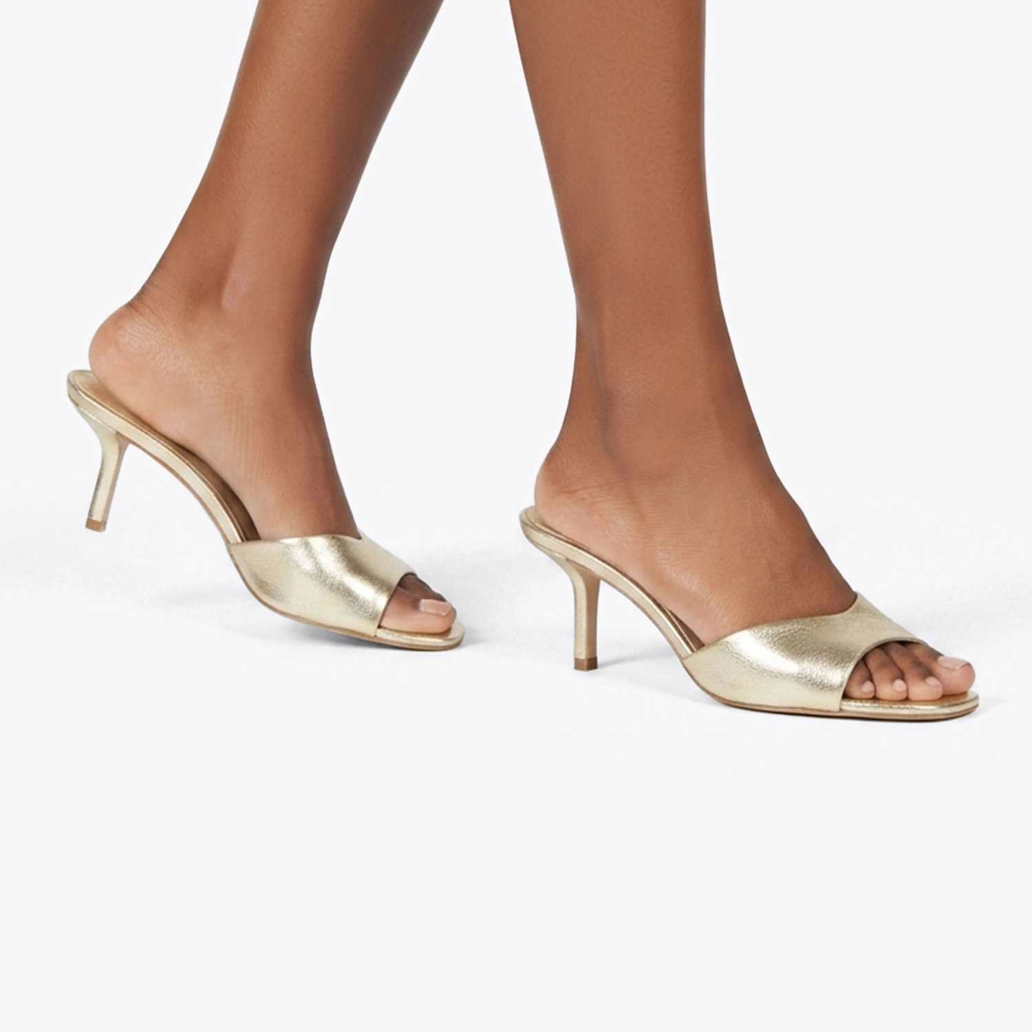 Steve Madden Women's Kendrix Leather Stiletto Heel Mules - 4 - Gold - Available at M&S