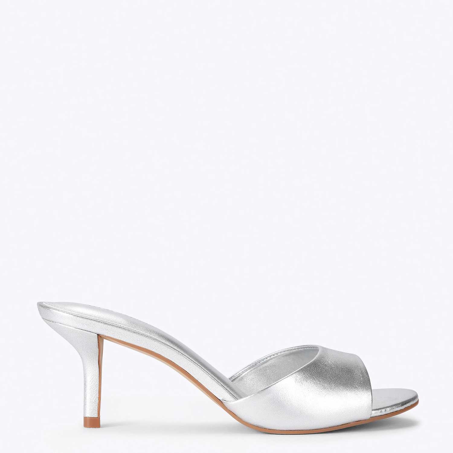 Steve Madden Women's Kendrix Leather Stiletto Heel Mules - 7 - Silver - Available at M&S