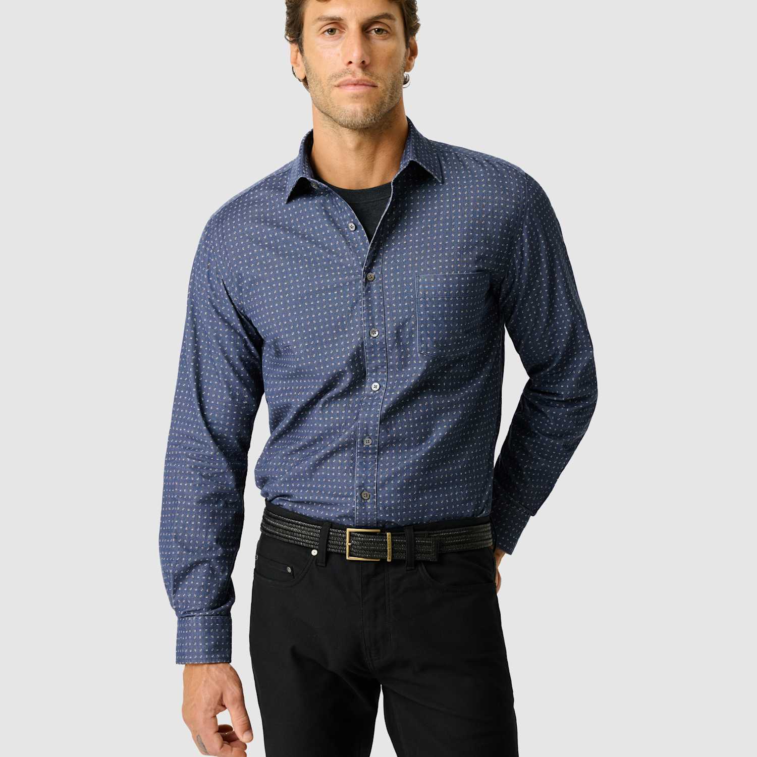 Rodd & Gunn Men's Little Jordan Spur Slim Fit Cotton Shirt - M - Blue Mix - Available at M&S