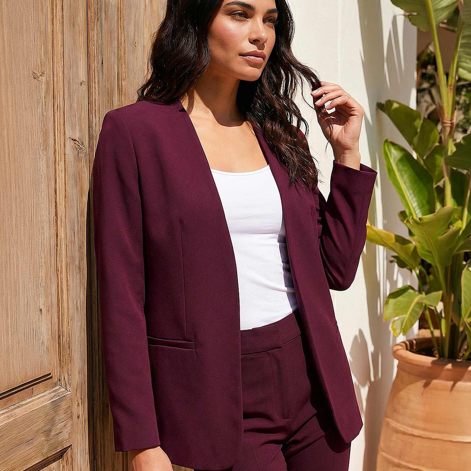 Roman Women's Tailored Blazer - 18 - Burgundy - Available at M&S