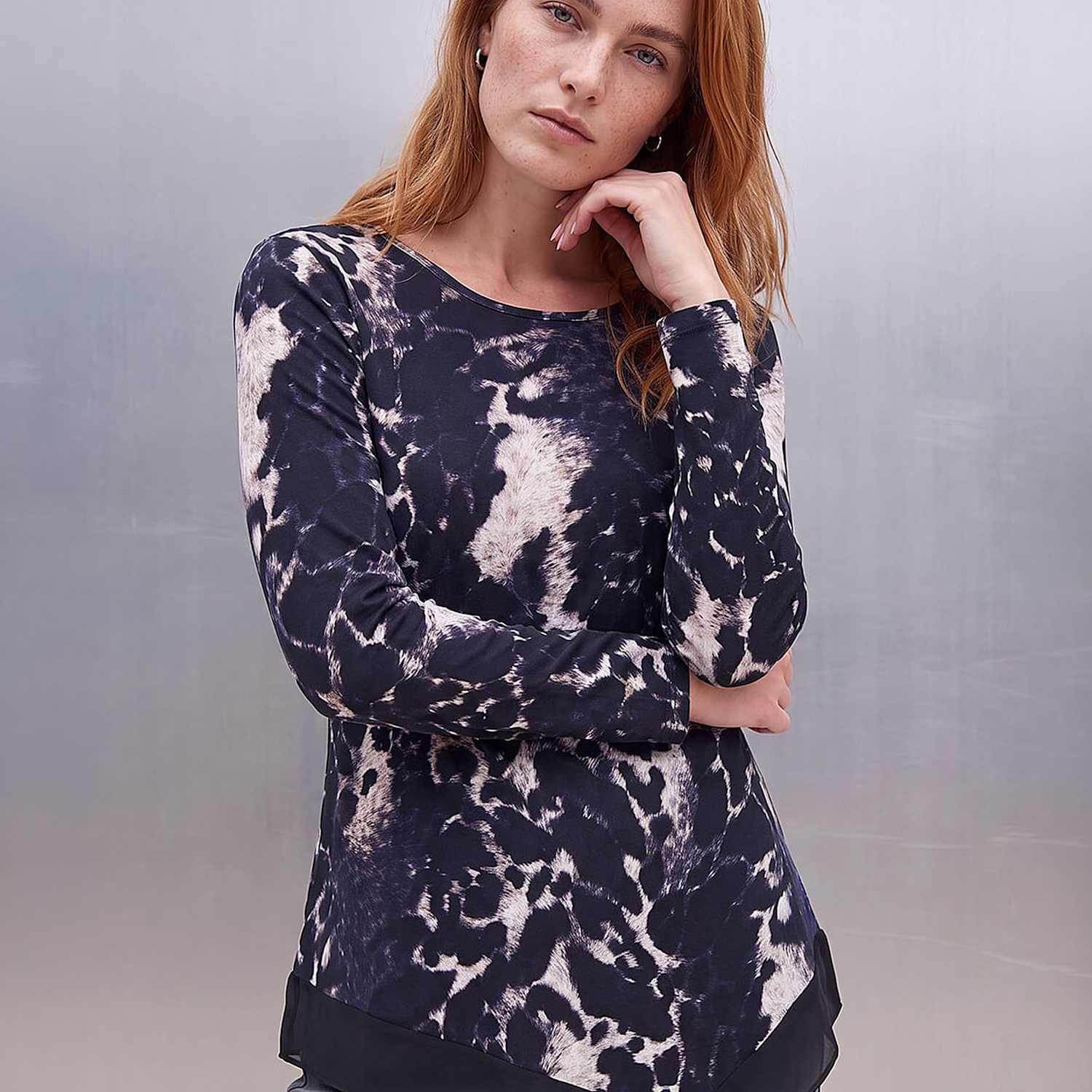 Roman Women's Animal Print Top - 12 - Black - Available at M&S