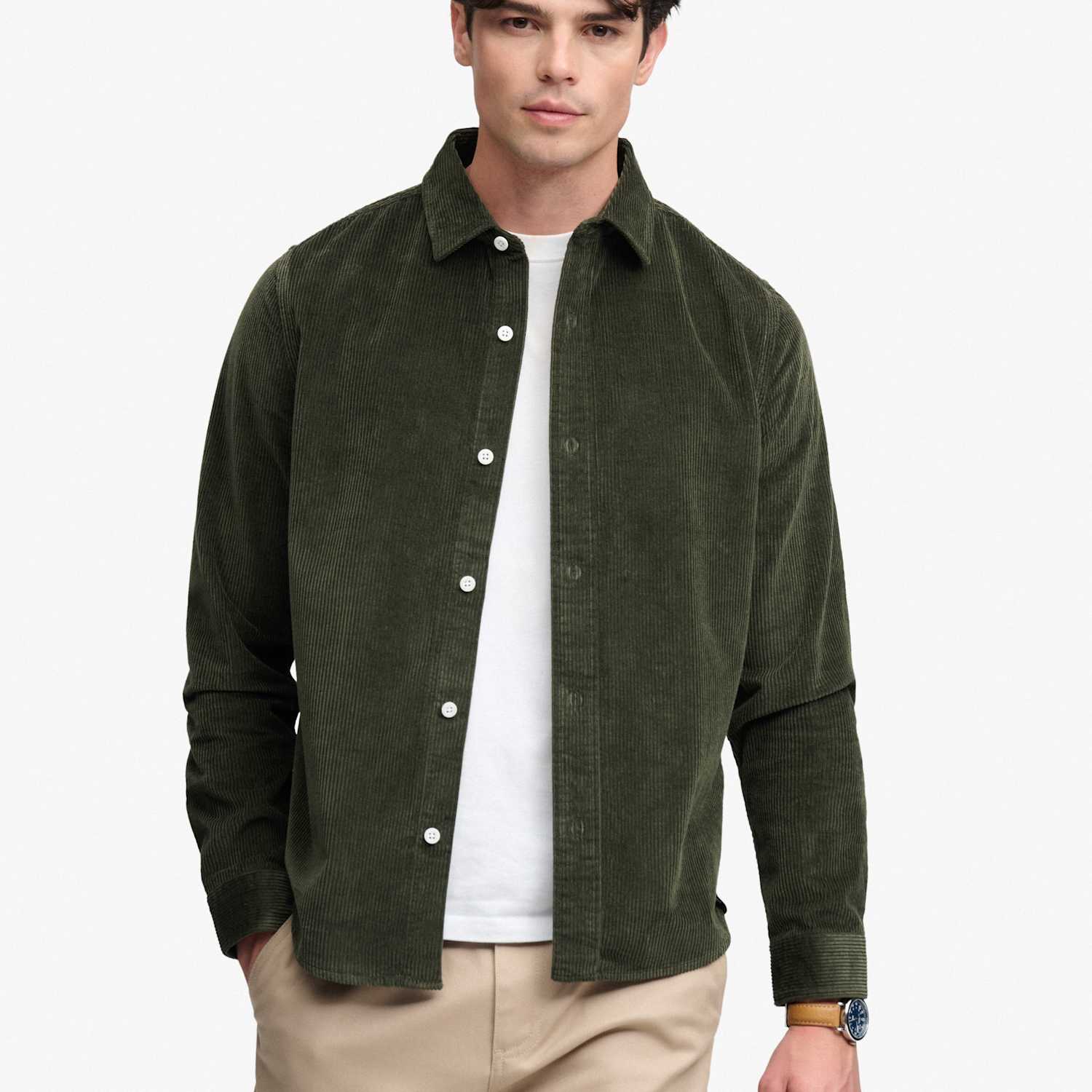 Superdry & Co Men's Corduroy Overshirt - XL - Green - Available at M&S