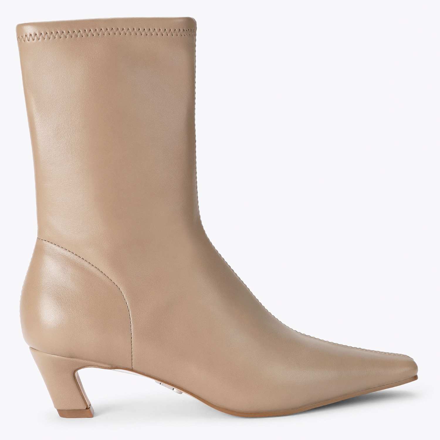 Steve Madden Women's Kimmens Block Heel Pointed Ankle Boots - 5 - Beige - Available at M&S