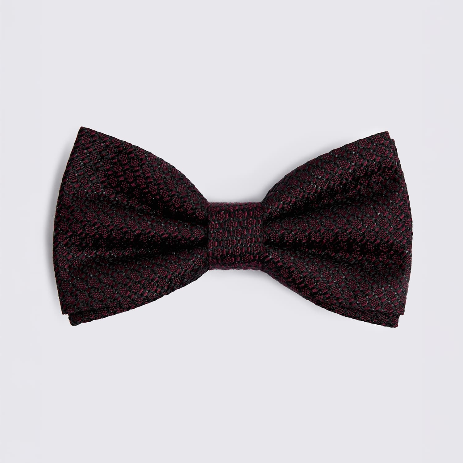 Moss Men's Textured Italian Pure Silk Bow Tie - Burgundy - Available at M&S