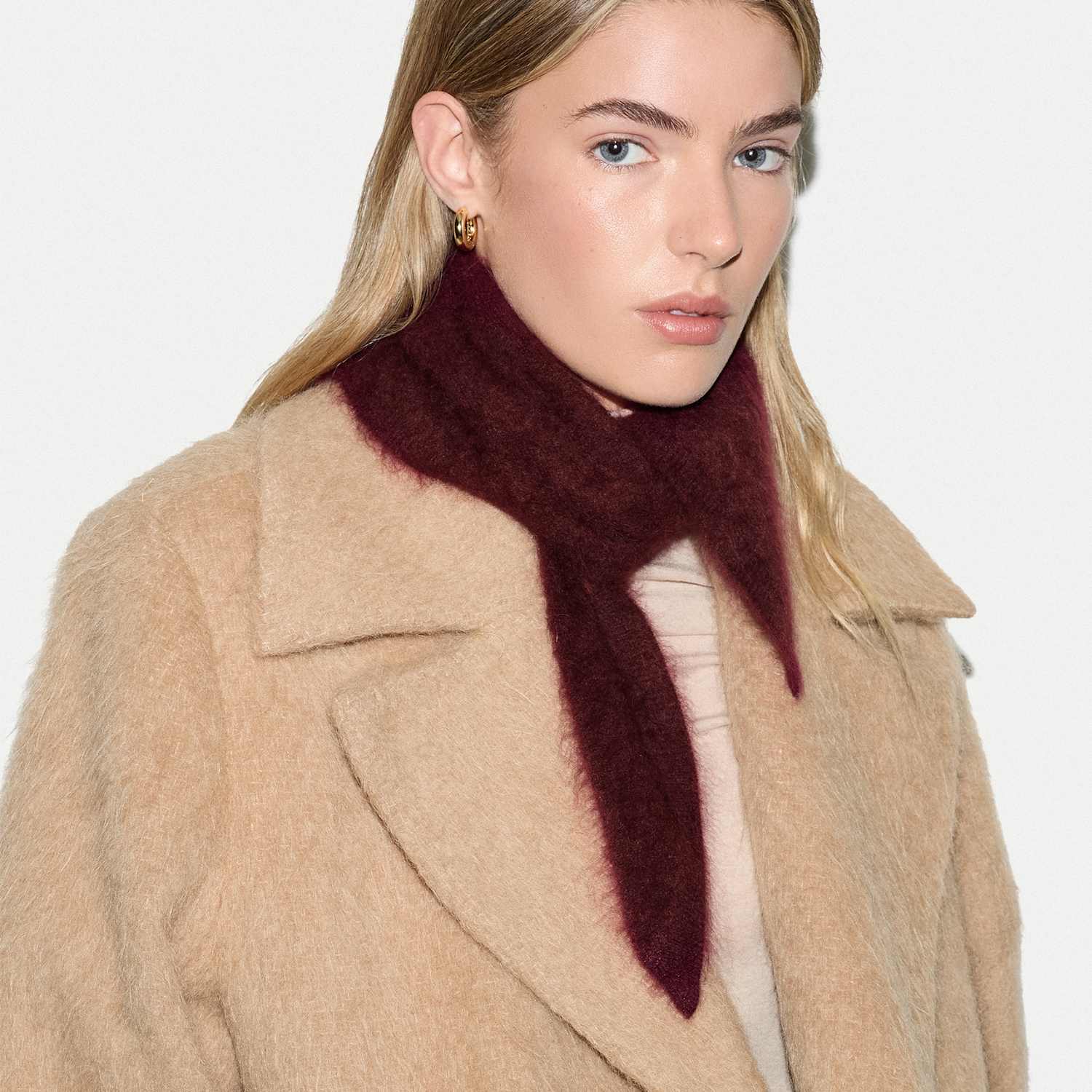 Jigsaw Women's Pure Cashmere Textured Triangle Scarf - Burgundy - Available at M&S
