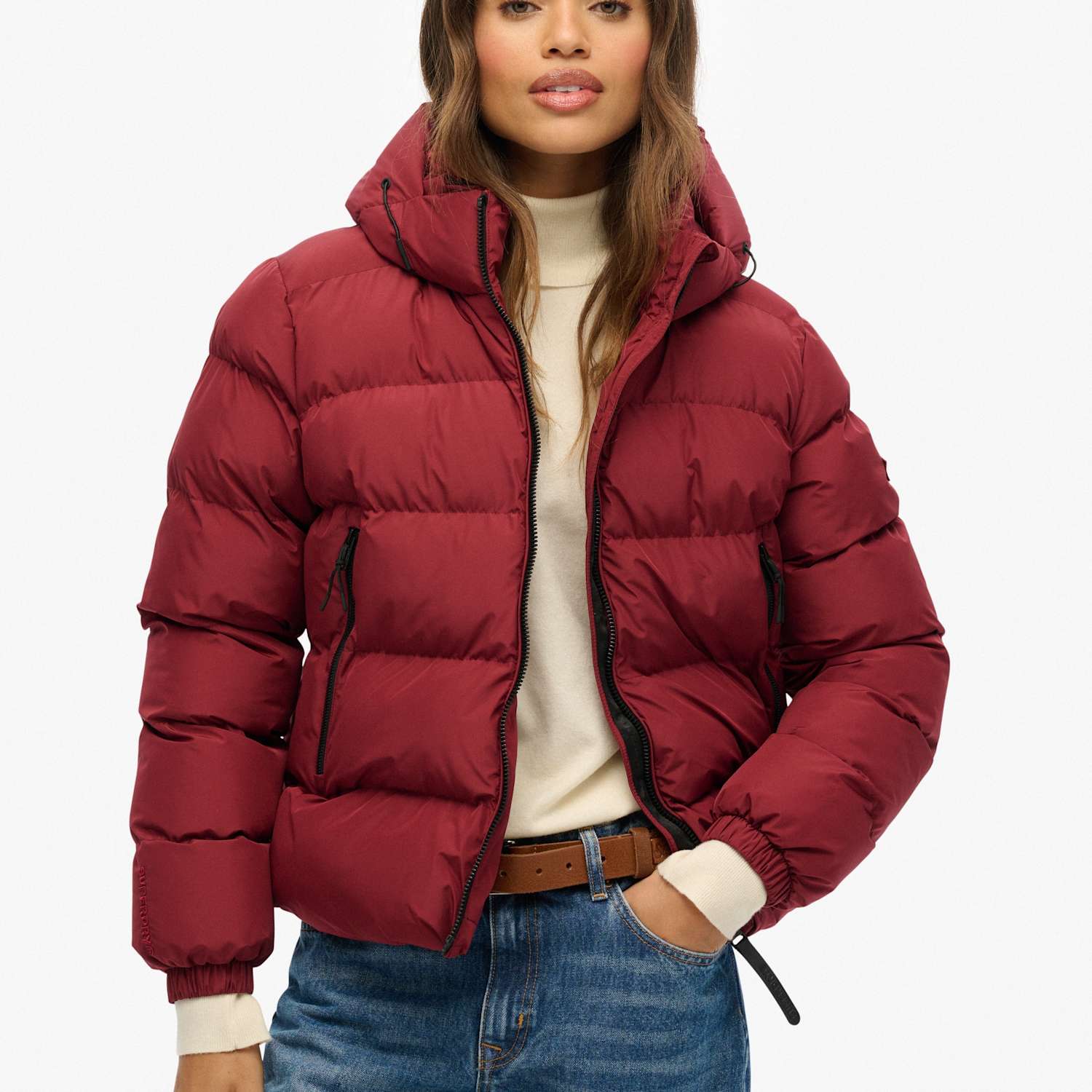 Superdry & Co Women's Padded Hooded Sports Puffer Jacket - 14 - Red - Available at M&S