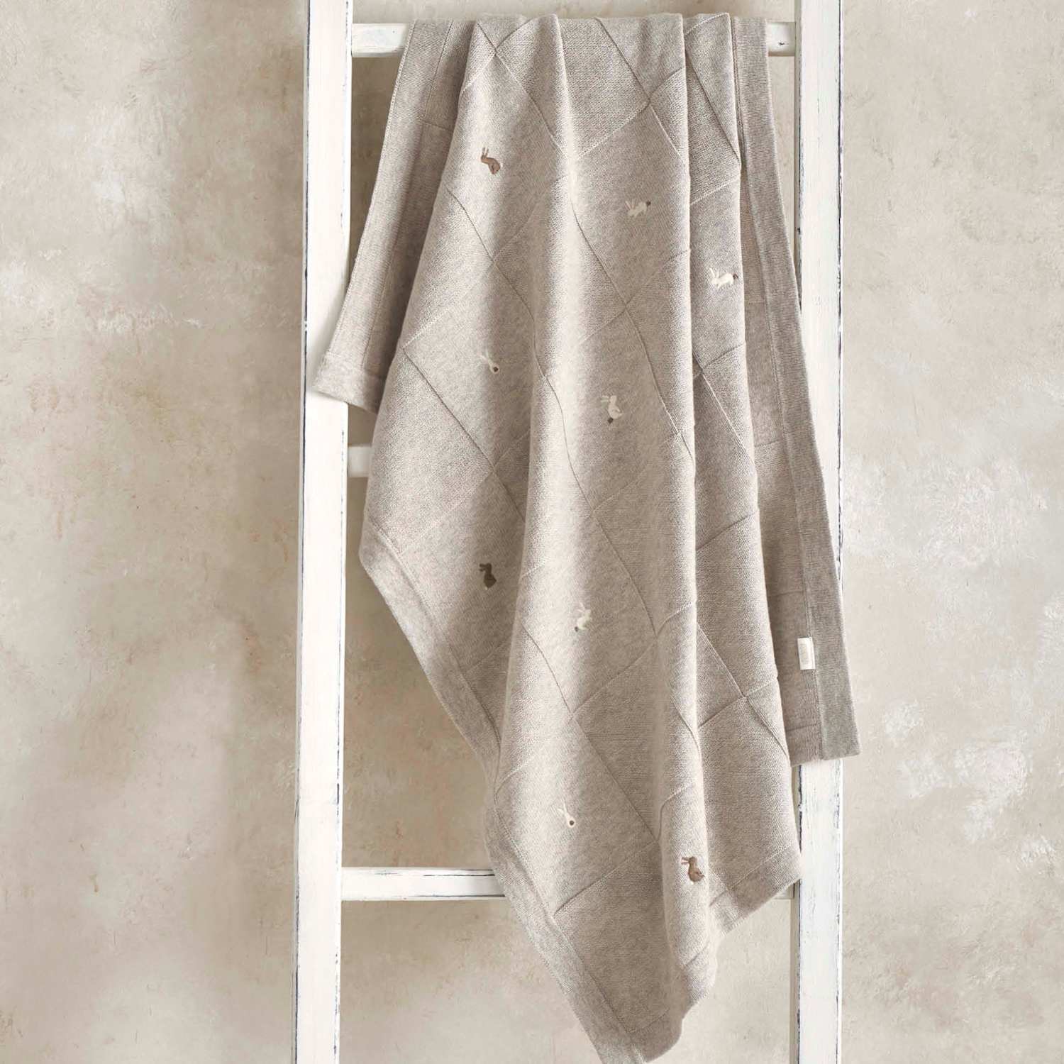 Mamas & Papas Unisex Pure Cotton Knitted Shawl - Natural Mix - Available at M&S
