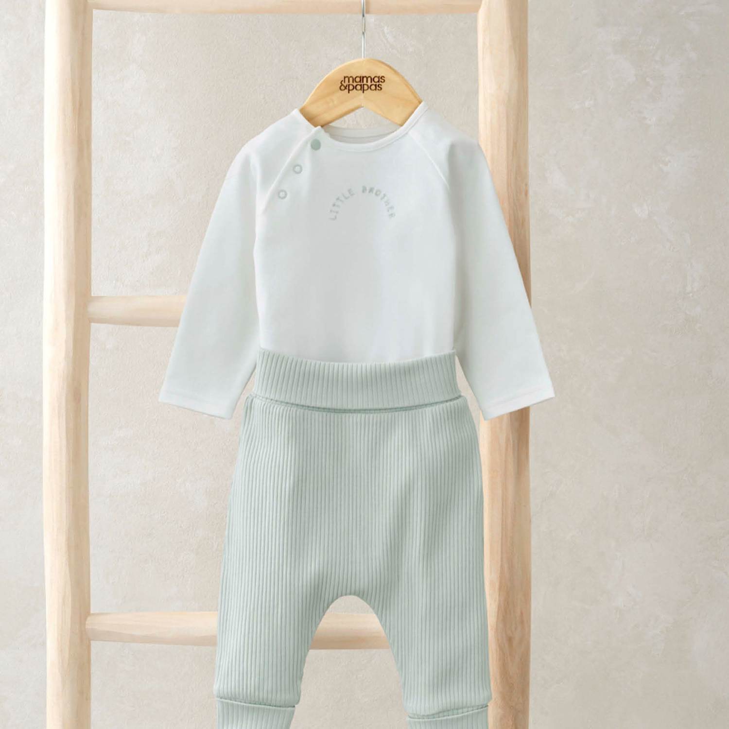 Mamas & Papas Boys 2pc Cotton Rich Outfit (0-9 Mths) - Tiny - Green Mix - Available at M&S