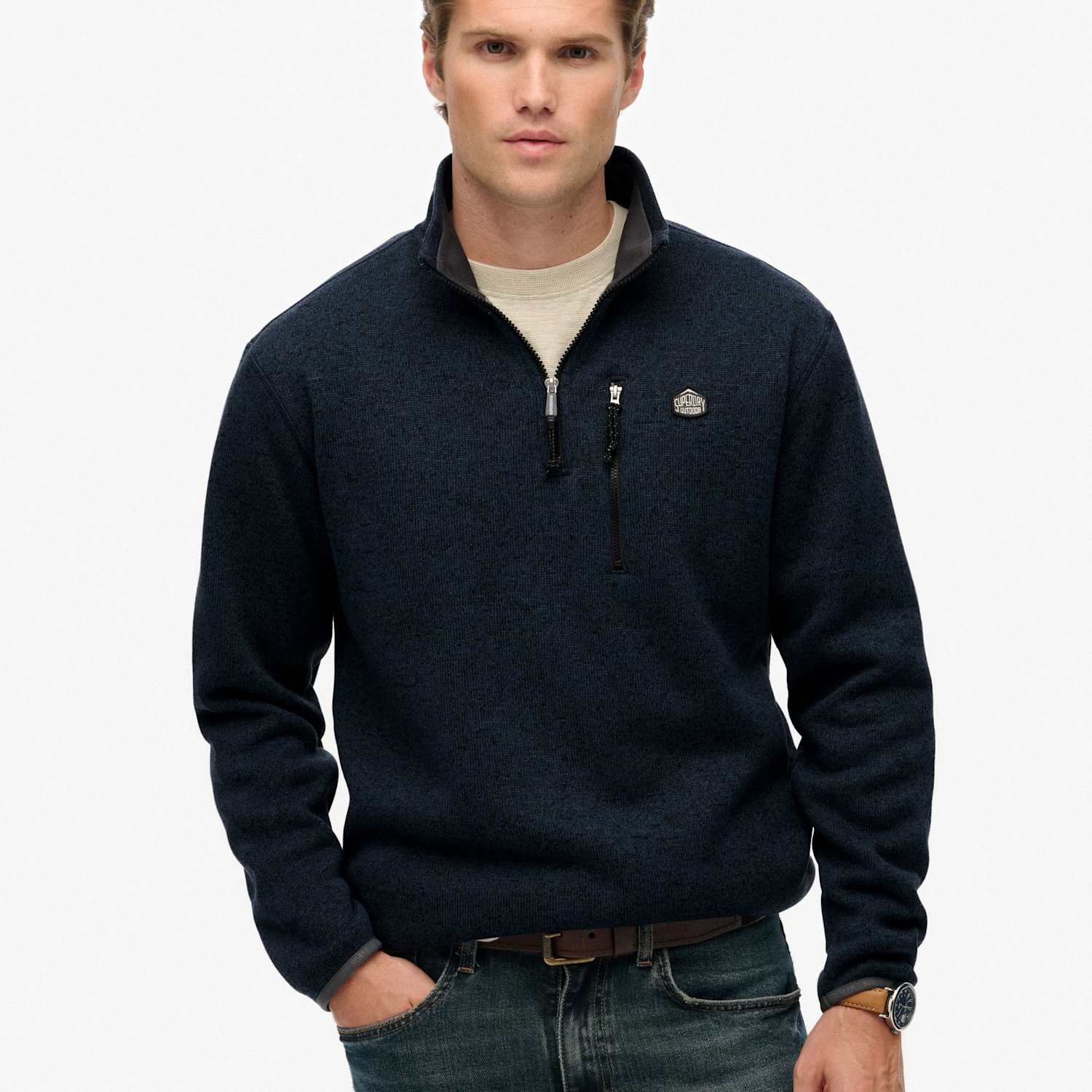 Superdry & Co Men's Half Zip Fleece - M - Navy - Available at M&S