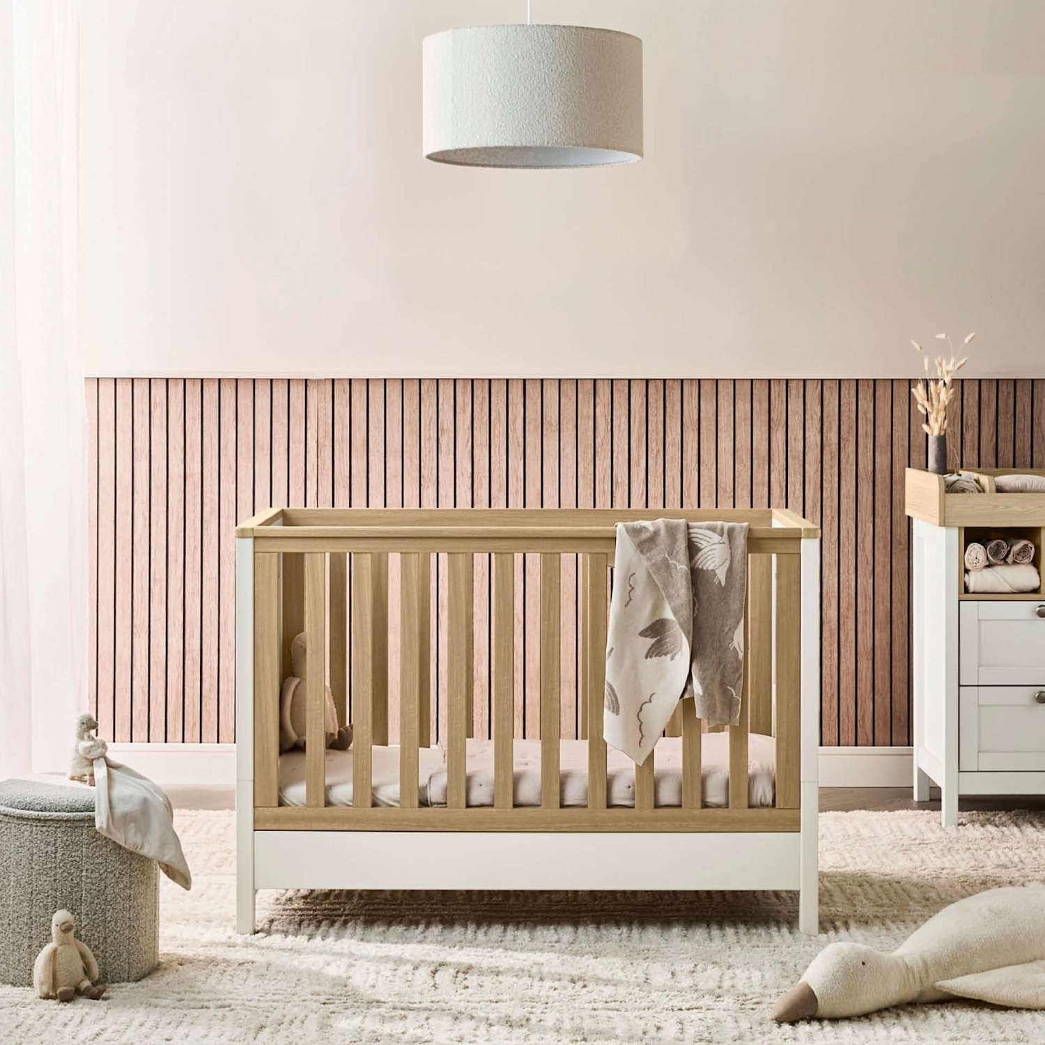 Mamas & Papas Unisex Harwell Small Cotbed - White Natural - Available at M&S