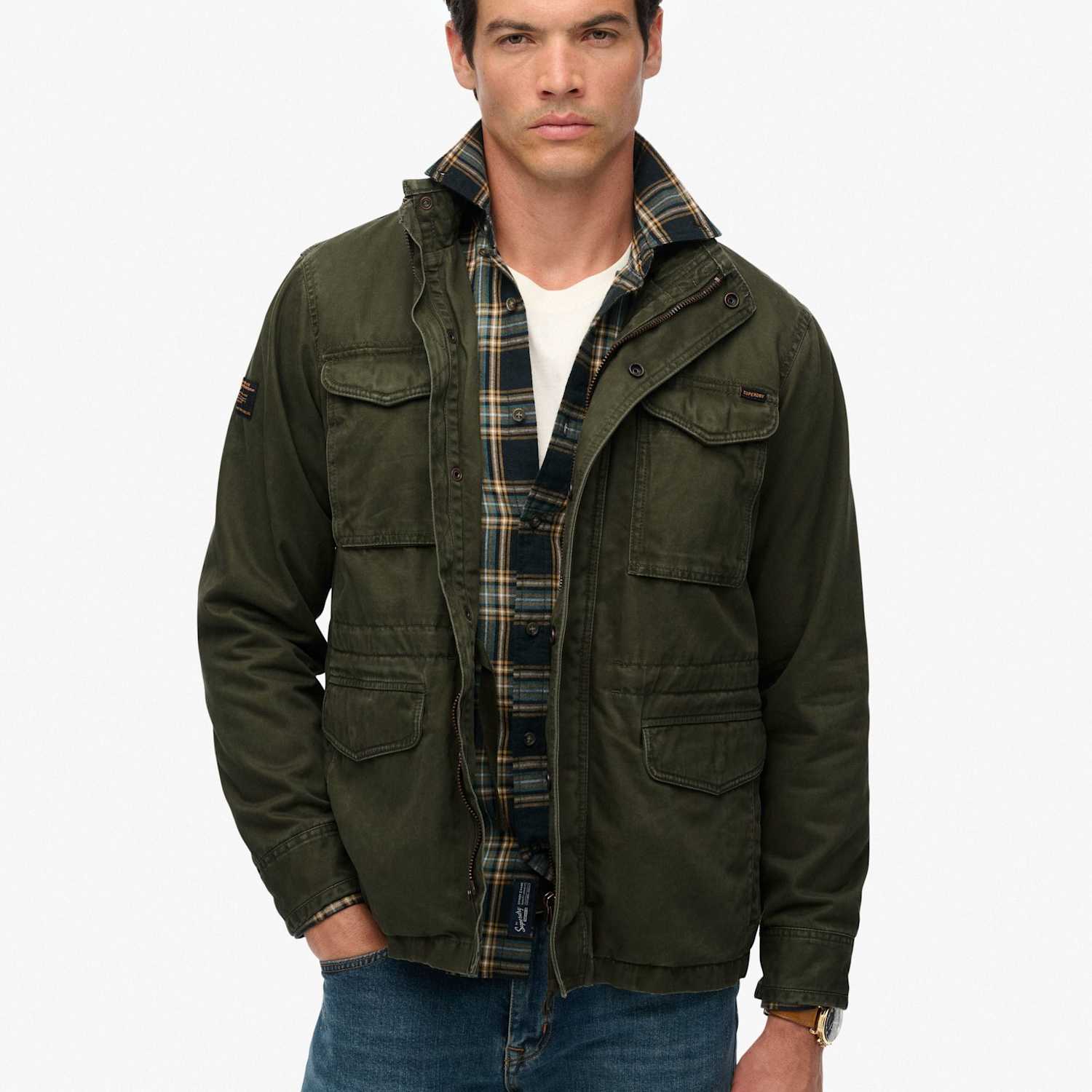 Superdry & Co Men's Pure Cotton M65 Military Utility Jacket - 2XL - Khaki - Available at M&S