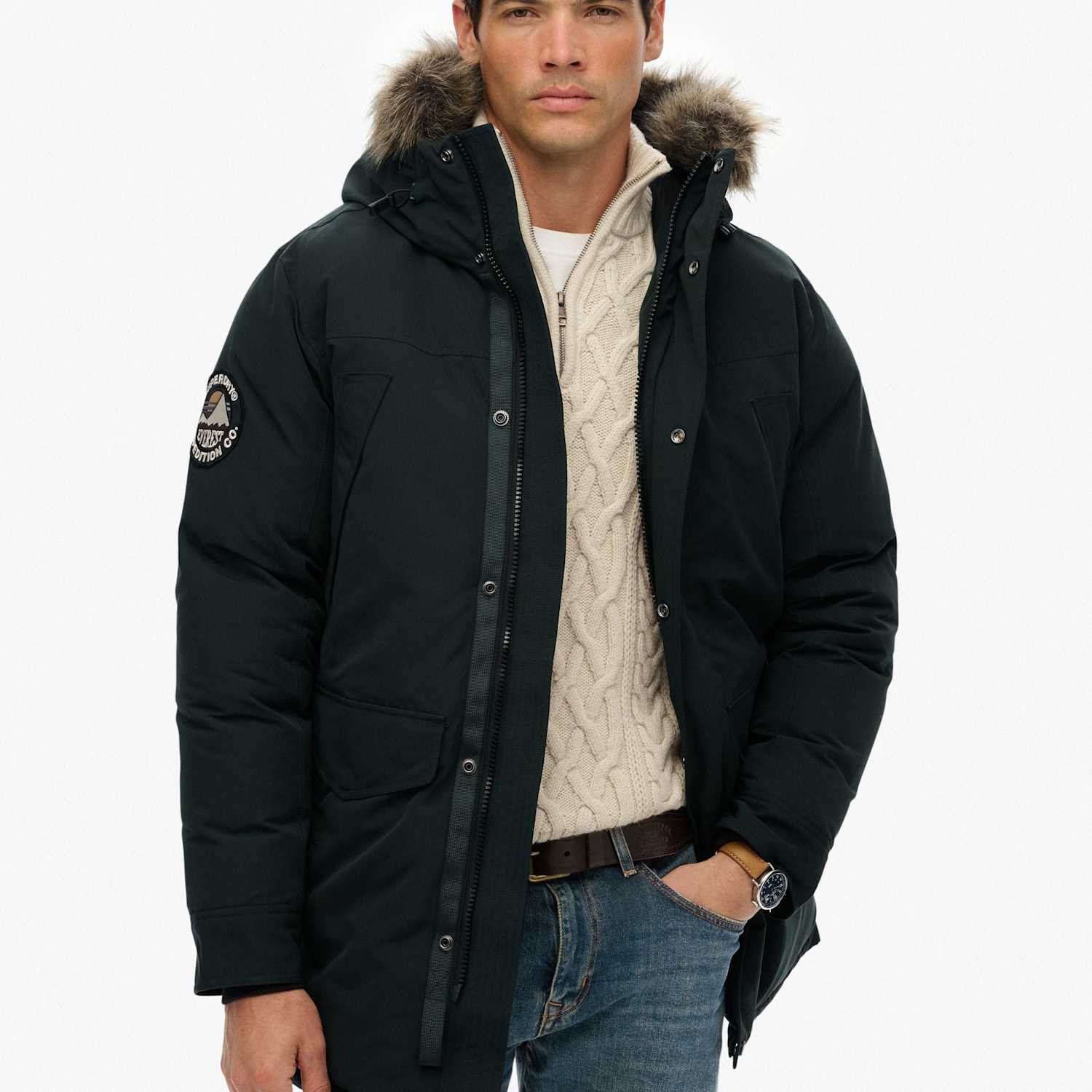 Superdry & Co Men's Hooded Parka Jacket - M - Green - Available at M&S