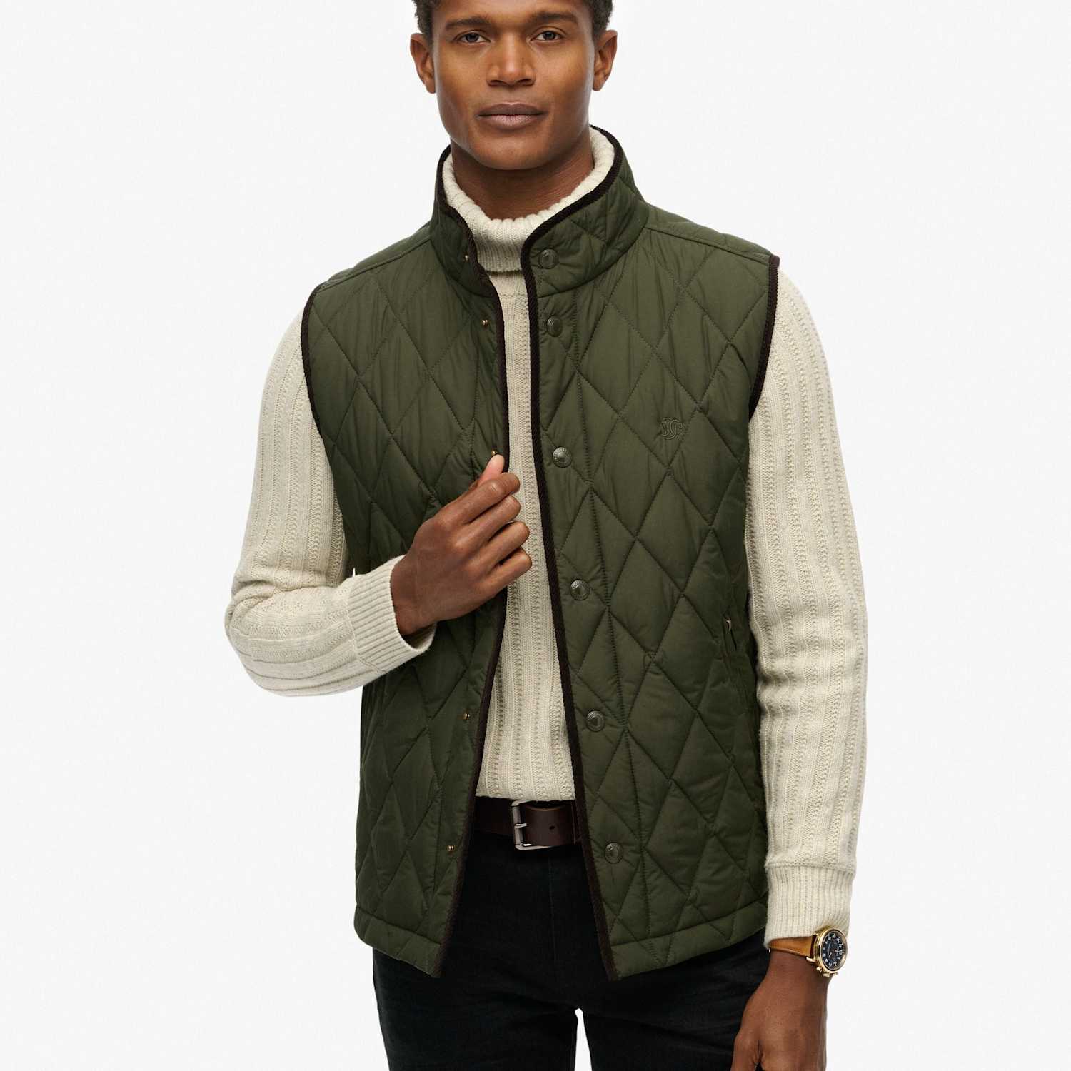Superdry & Co Men's Quilted Gilet - XL - Green - Available at M&S