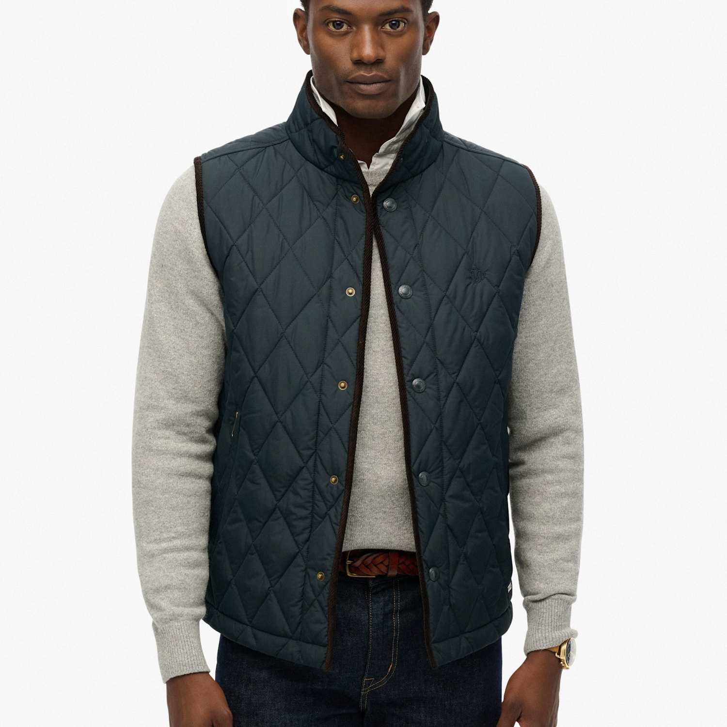 Superdry & Co Men's Quilted Gilet - S - Navy - Available at M&S