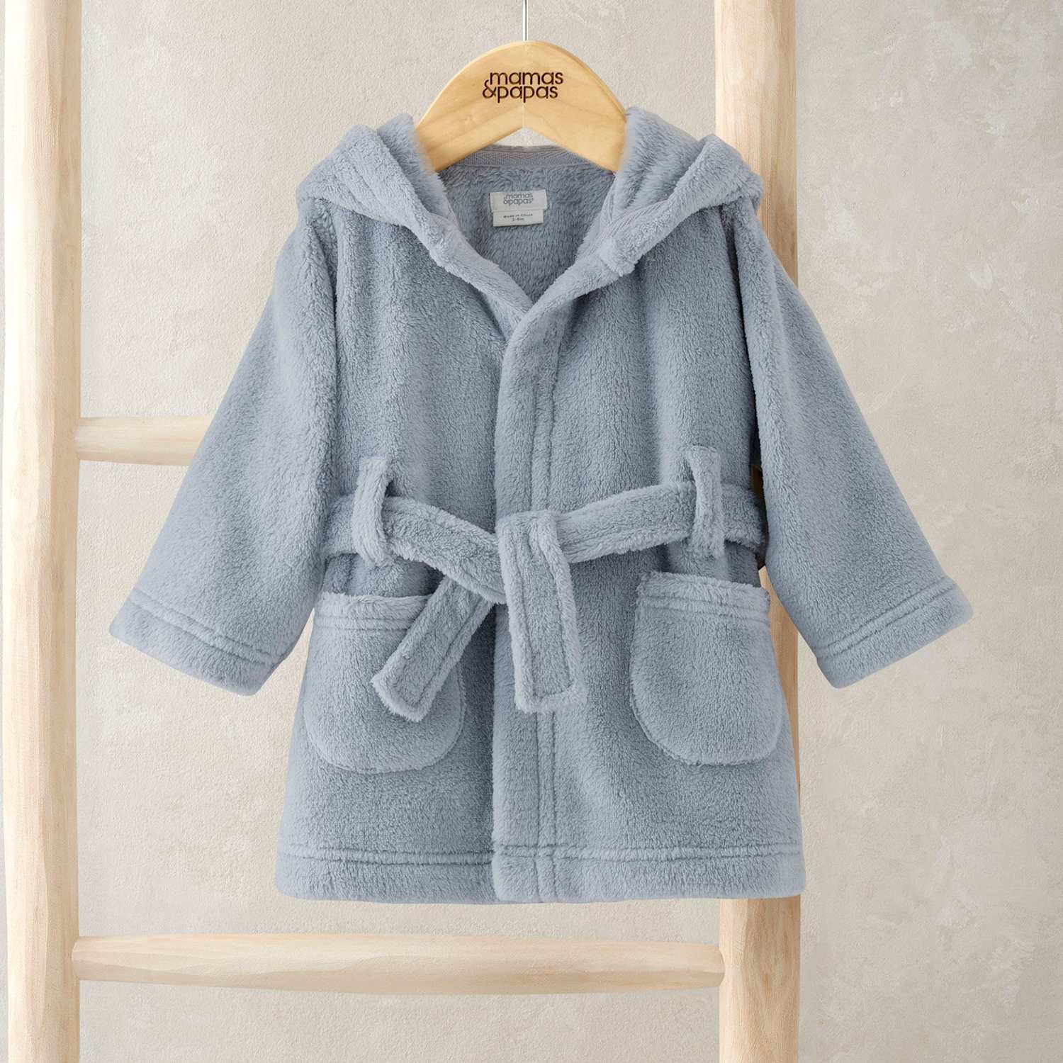 Mamas & Papas Boys Dinosaur Hood Dressing Gown (3 Mths-3 Yrs) - 18-24 Months - Blue - Available at M&S