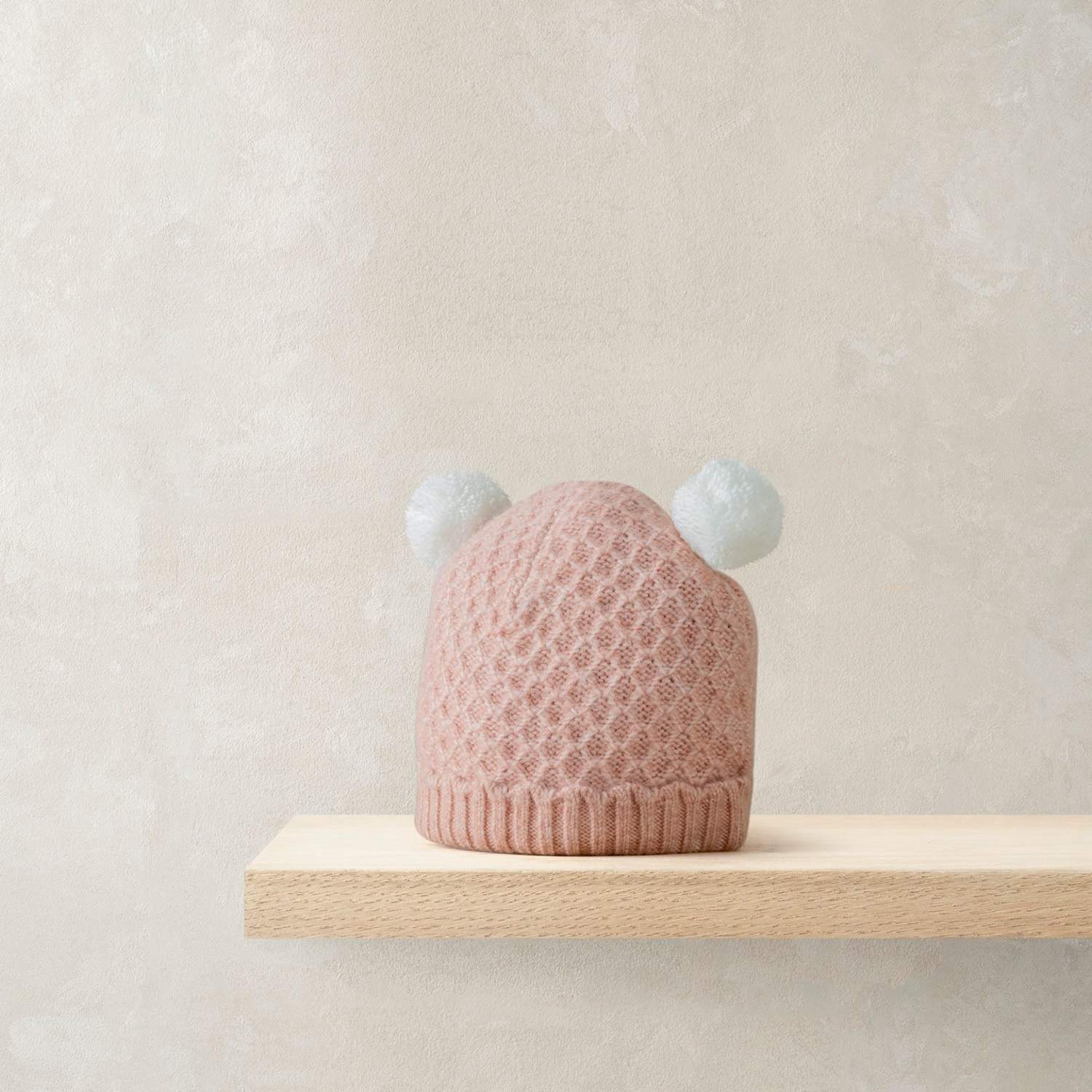 Mamas & Papas Girls Double Pom Pom Knitted Winter Hat (0-12 Mths) - Newborn - Pink - Available at M&S