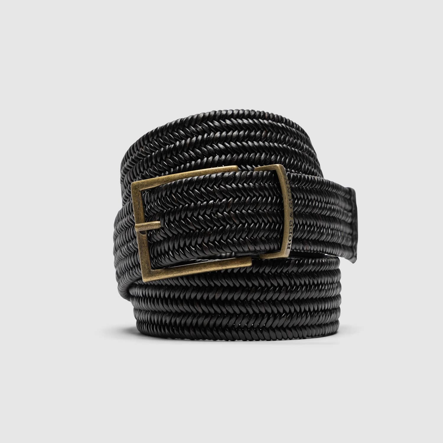 Rodd & Gunn Men's Stirling Leather Stretch Belt - XL - Black - Available at M&S