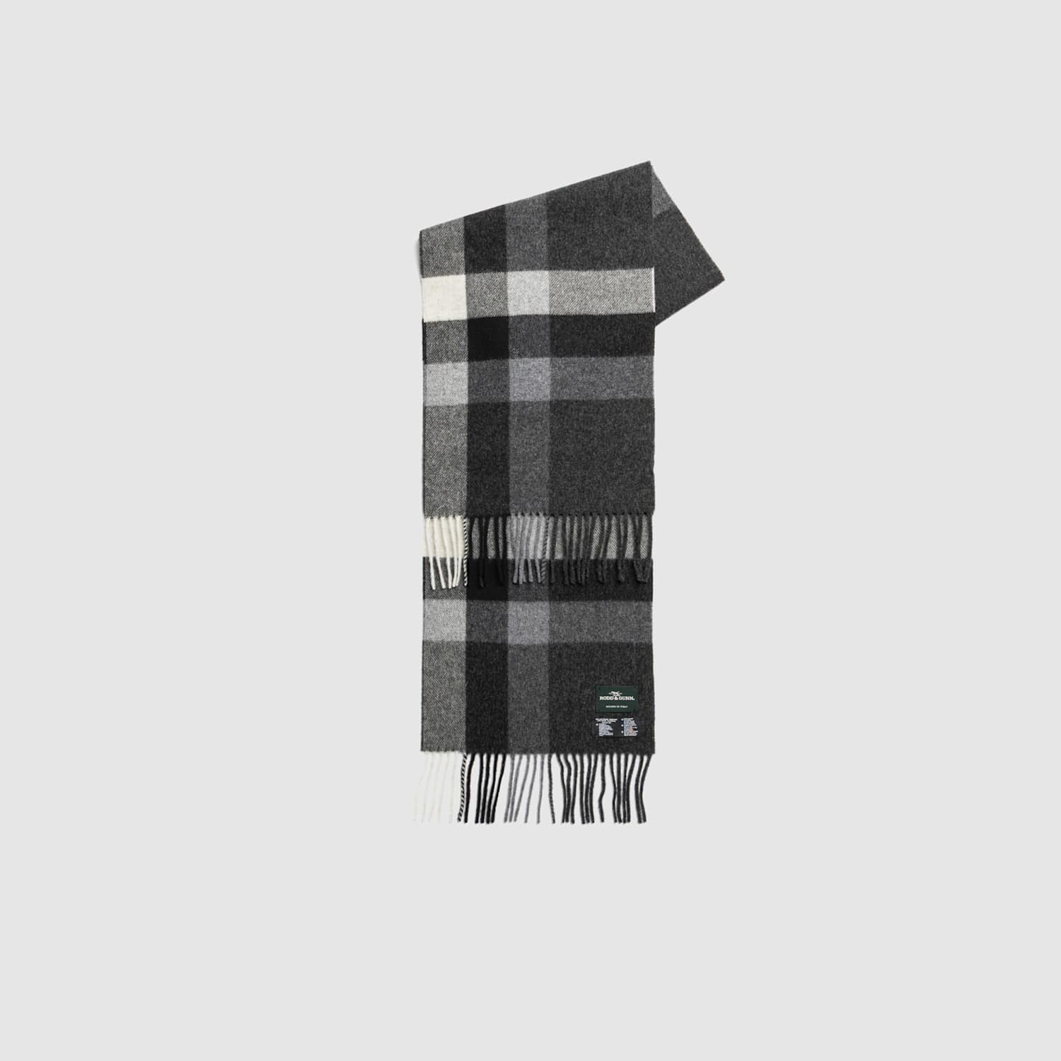 Rodd & Gunn Men's Jervois Road Pure Wool Checked Scarf - Black Mix - Available at M&S