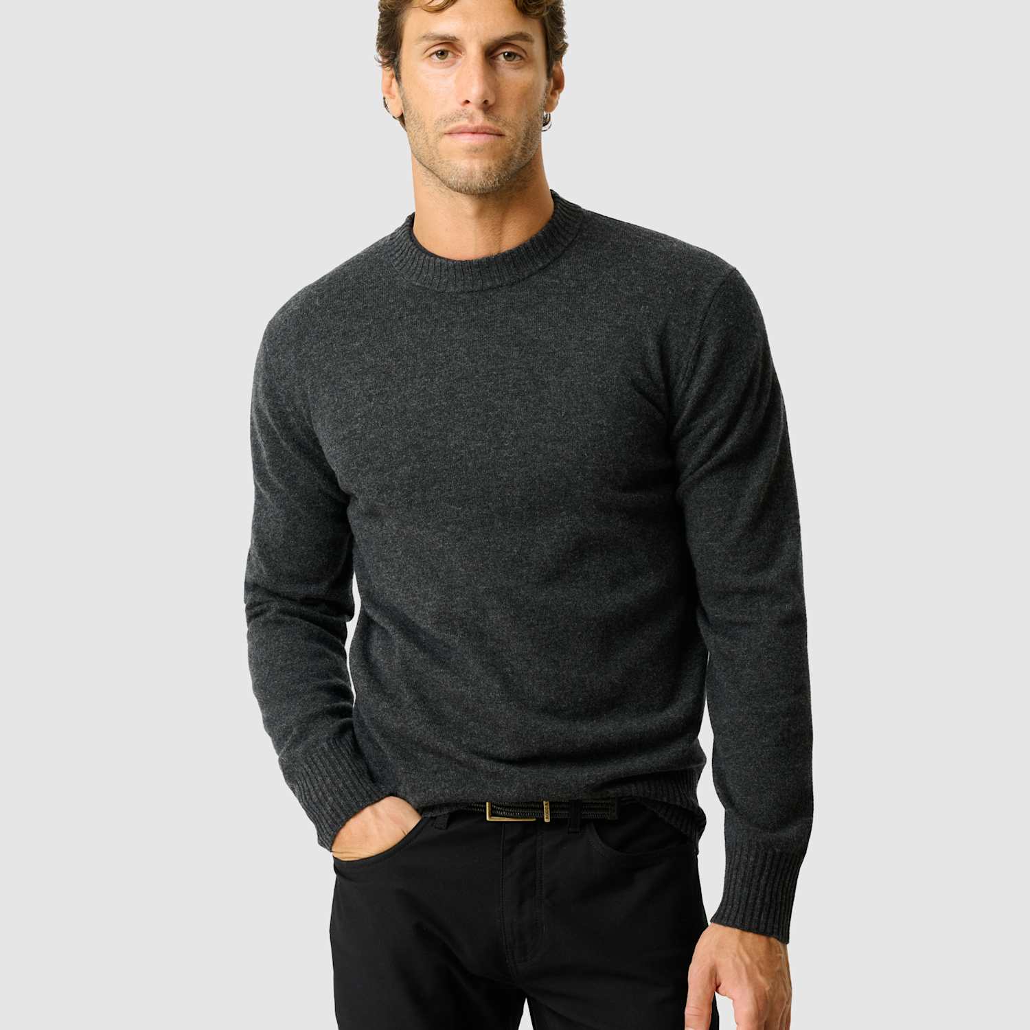 Rodd & Gunn Men's Wool and Cashmere Blend Crew Neck Jumper - XL - Charcoal - Available at M&S