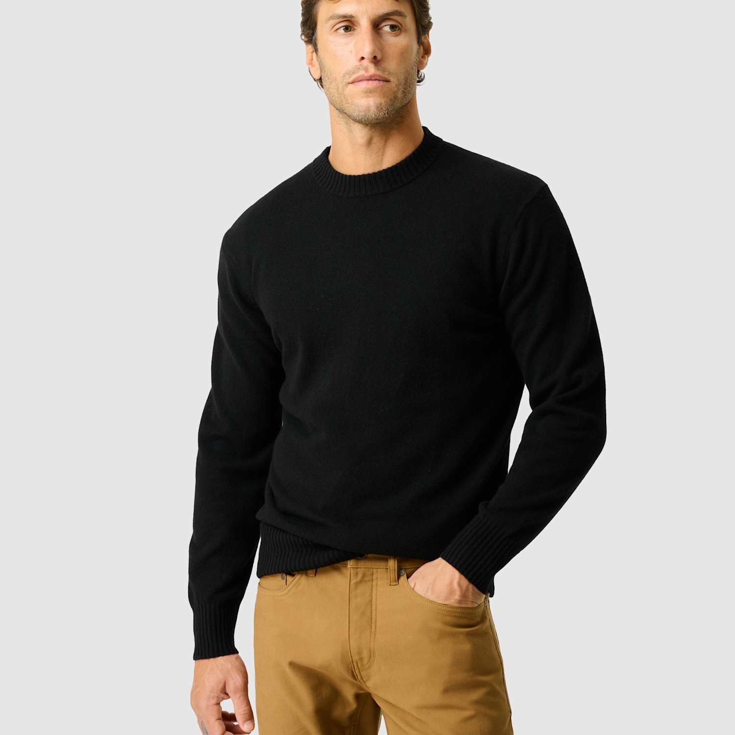 Rodd & Gunn Men's Wool and Cashmere Blend Crew Neck Jumper - XL - Black/Black - Available at M&S