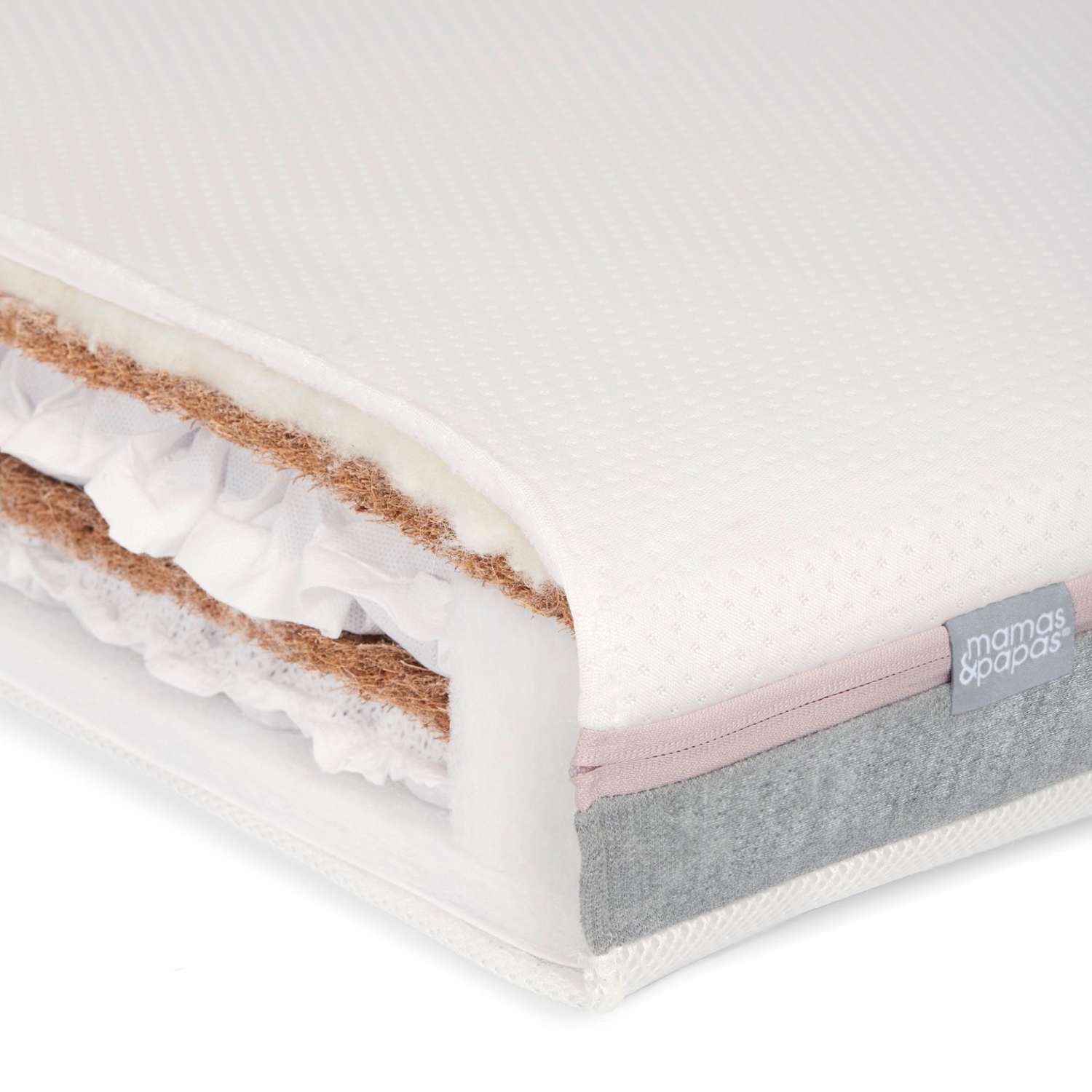 Mamas & Papas unisex Luxury Hybrid Twin Cotbed Mattress - White - Available at M&S