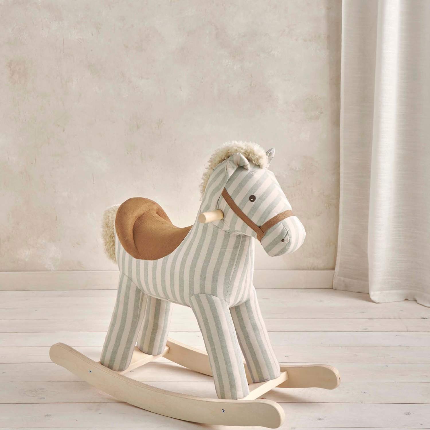 Mamas & Papas Kids Striped Rocking Horse - Brown Mix - Available at M&S