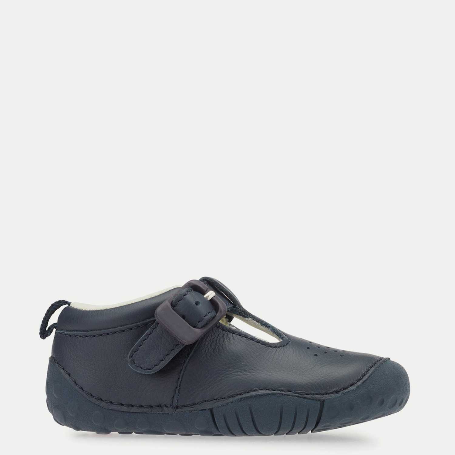 Start-Rite Boys Leather T-Bar Shoes (2 Small - 5 Small) - Navy - Available at M&S