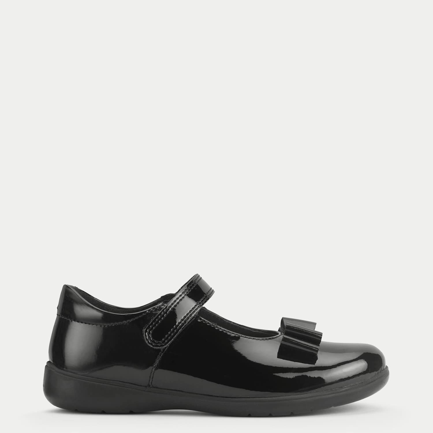 Start-Rite Girls Patent Riptape School Shoes (9 Small - 3 Large) - 1 - Black - Available at M&S