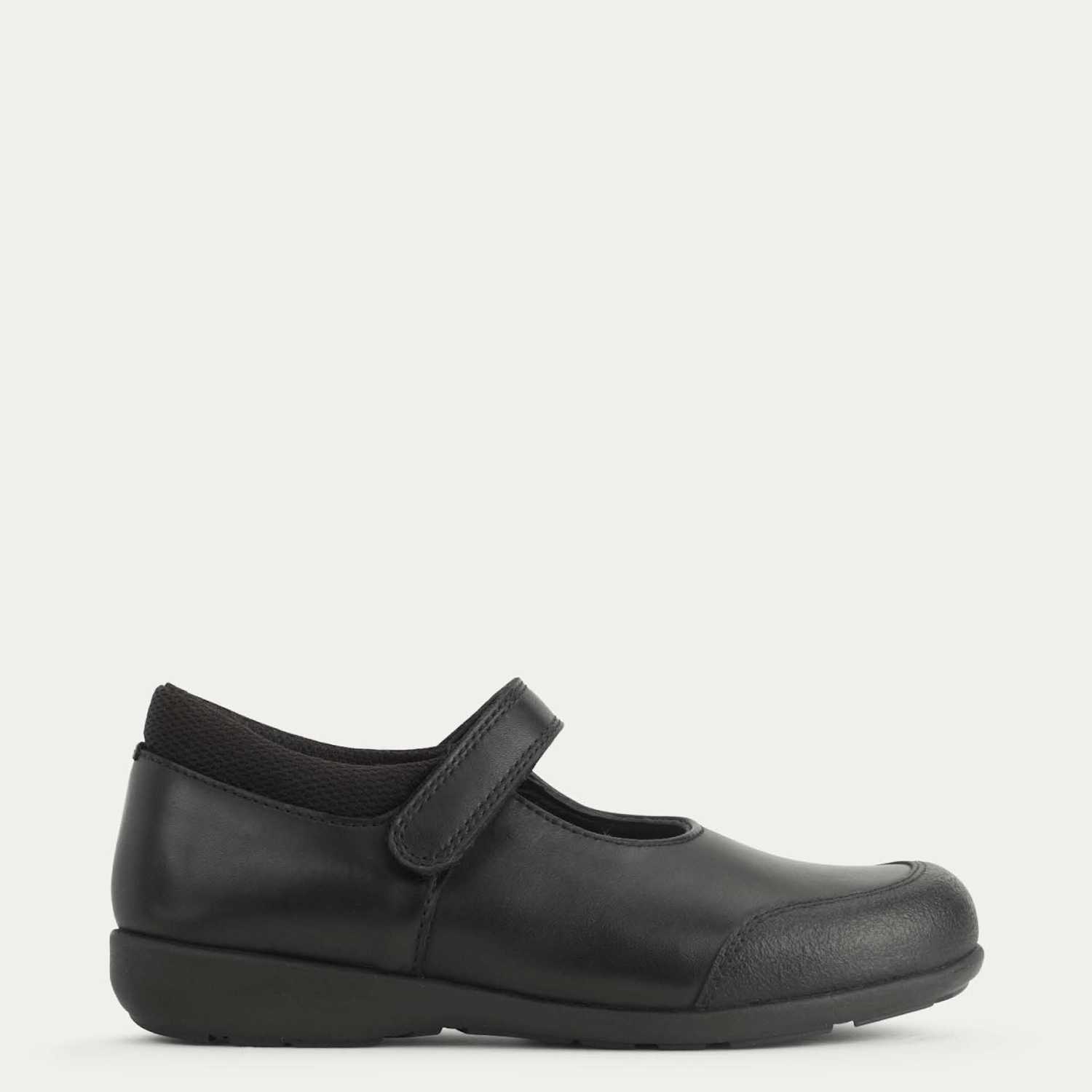 Start-Rite Girls Leather Riptape Mary Jane School Shoes (10 Small-4 Large) - 4 - Black - Available at M&S
