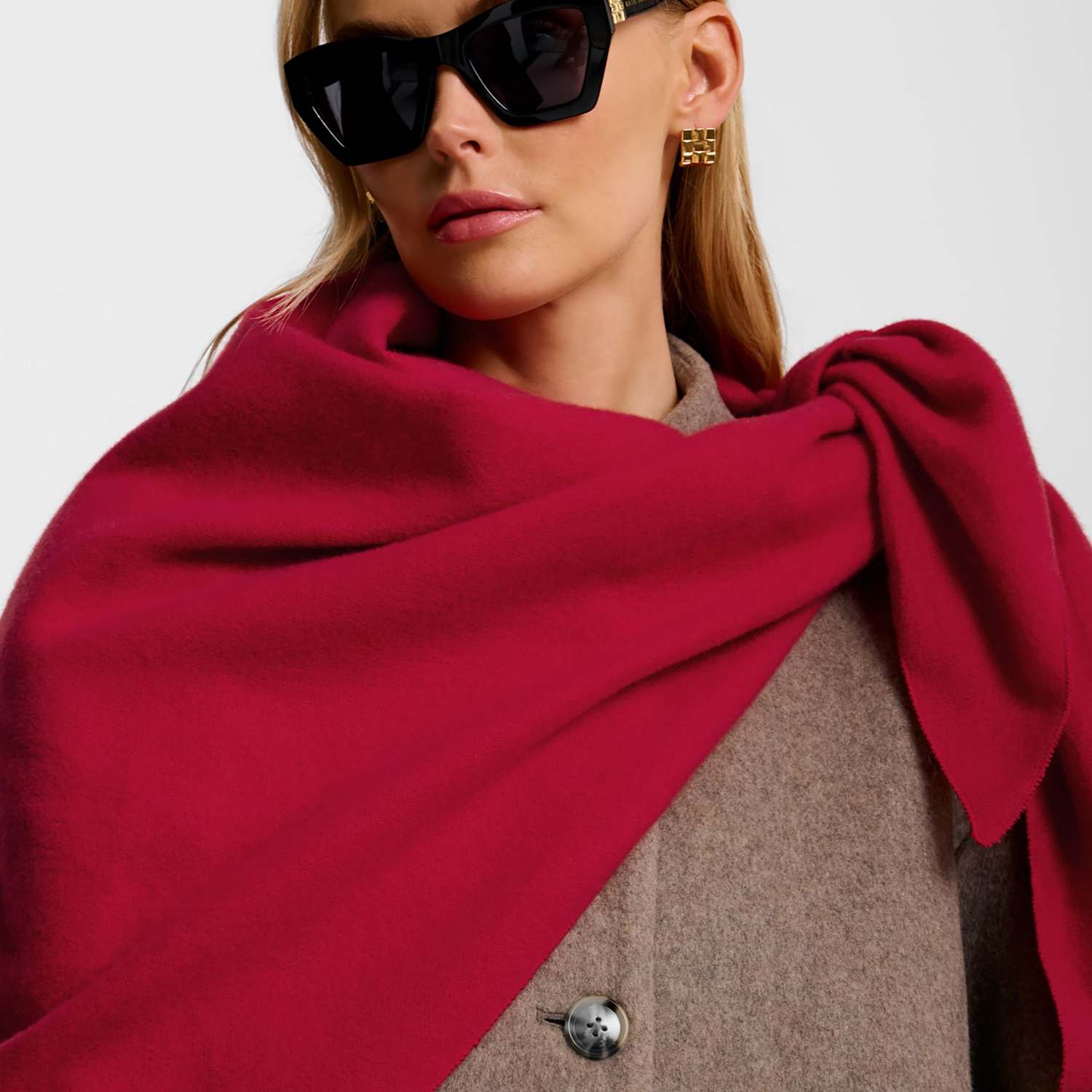 Katie Loxton Women's Triangle Blanket Scarf - Red - Available at M&S
