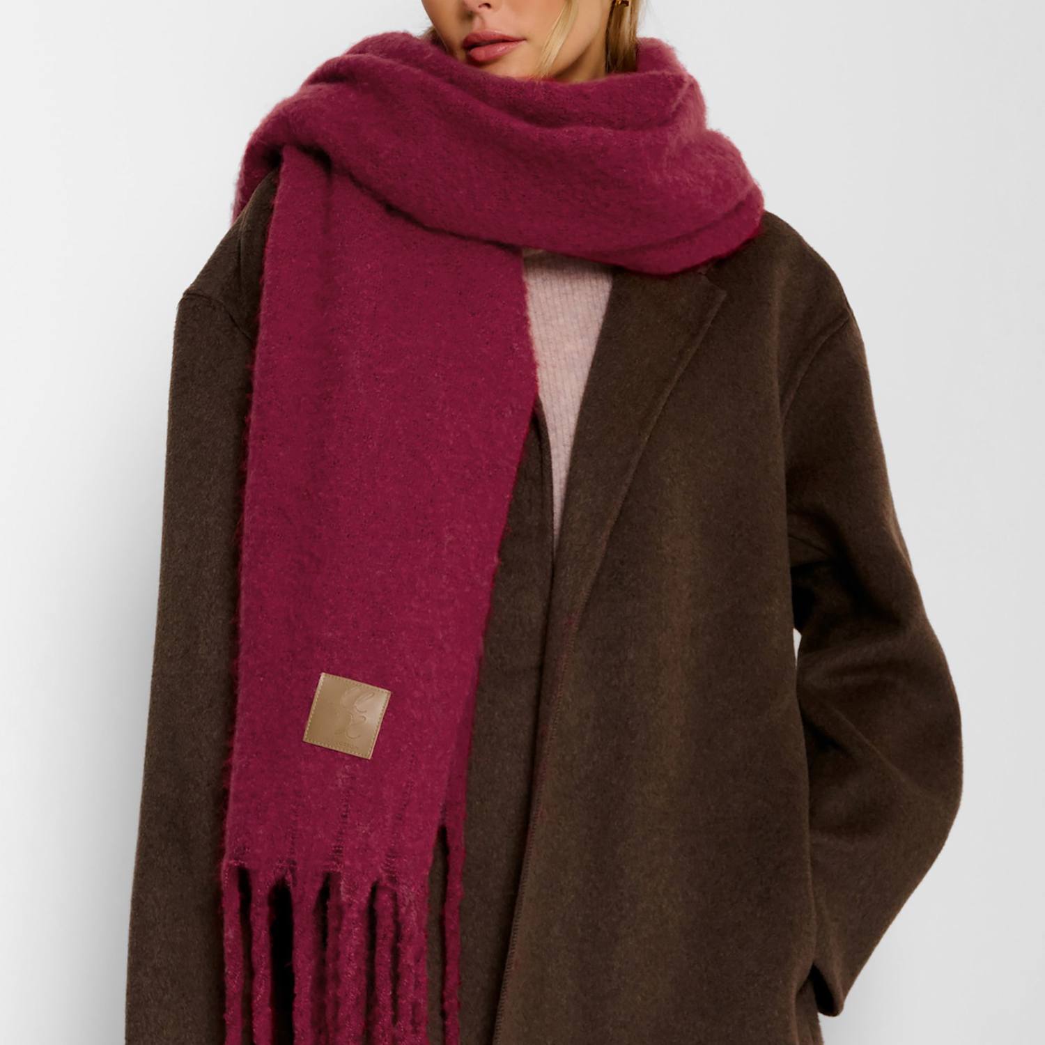 Katie Loxton Women's Oversized Tassel Scarf - Red - Available at M&S