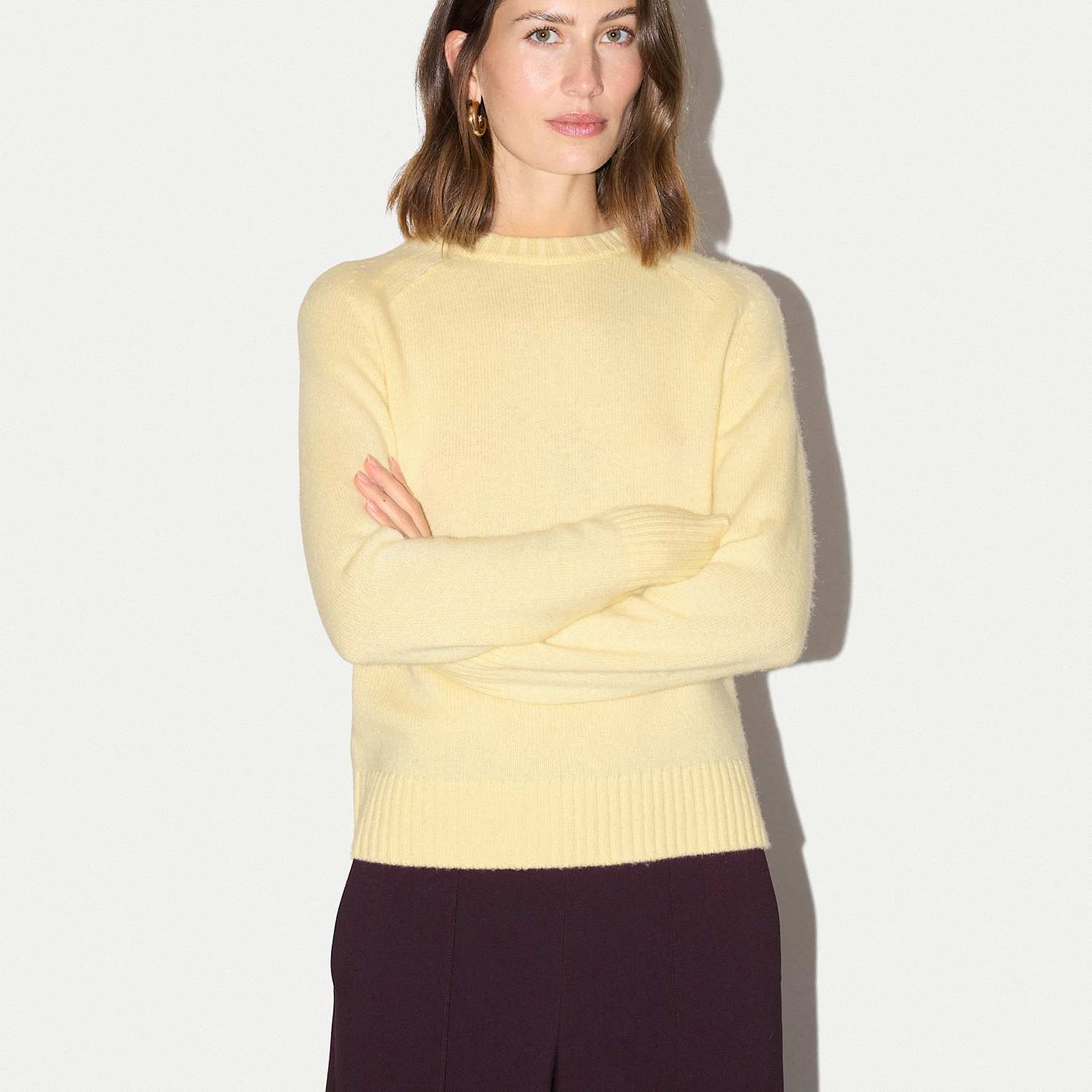 Jigsaw Women's Wool Rich Saddle Crew Neck Jumper - Extra Small - Yellow - Available at M&S
