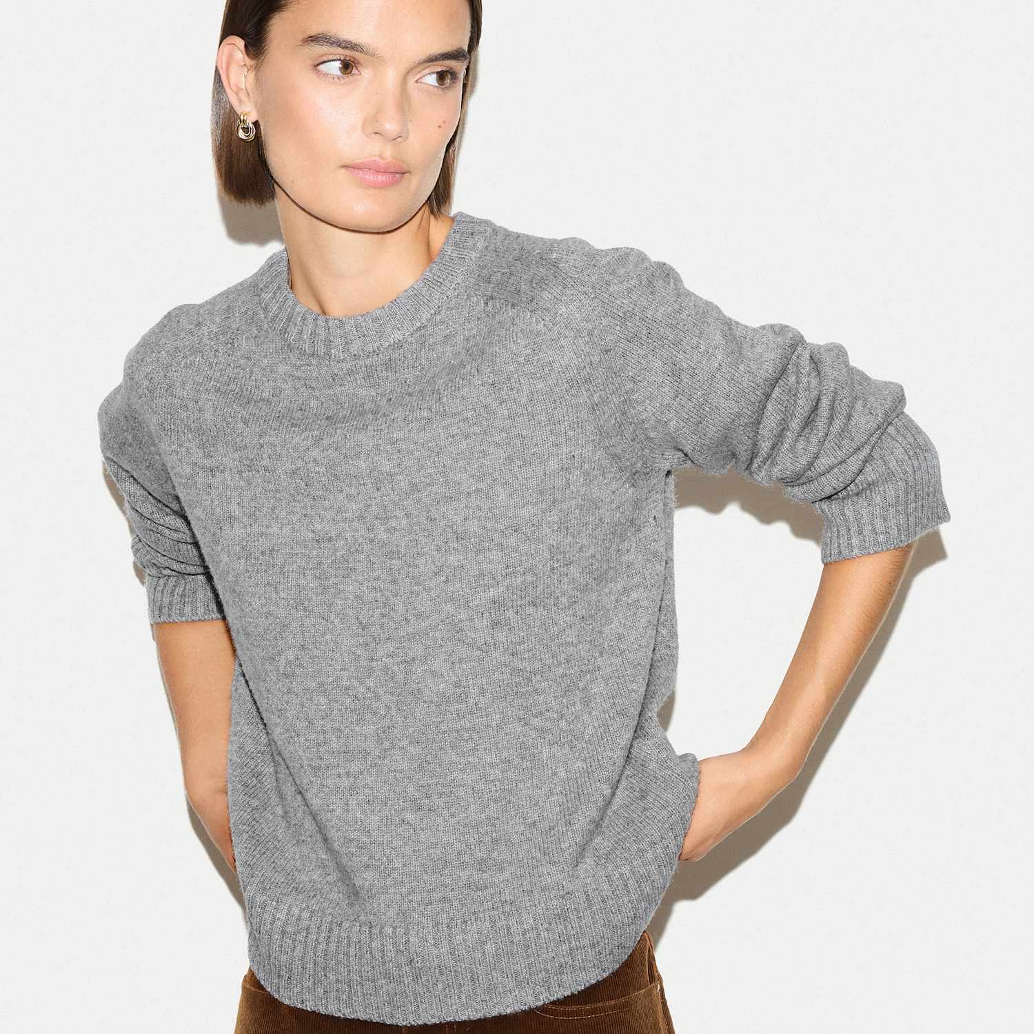 Jigsaw Women's Wool Rich Saddle Crew Neck Jumper - Medium - Grey - Available at M&S