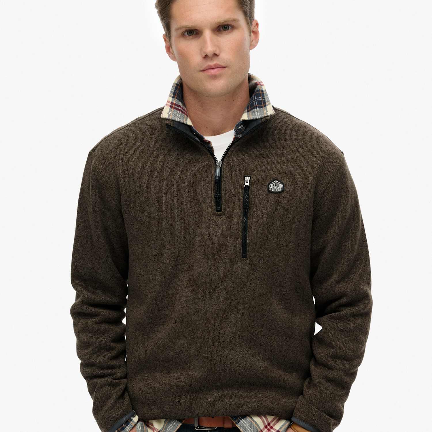 Superdry & Co Men's Fleece Half Zip Jumper - M - Olive - Available at M&S