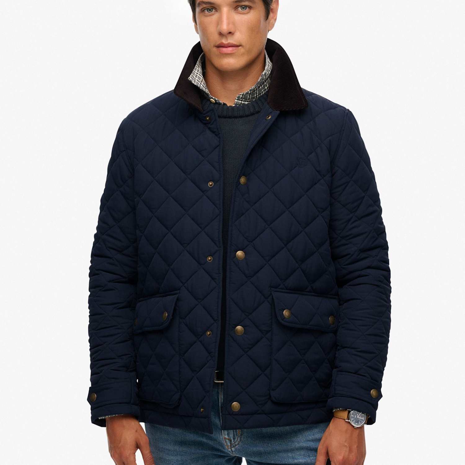 Superdry & Co Men's Quilted Padded Jacket - M - Navy - Available at M&S