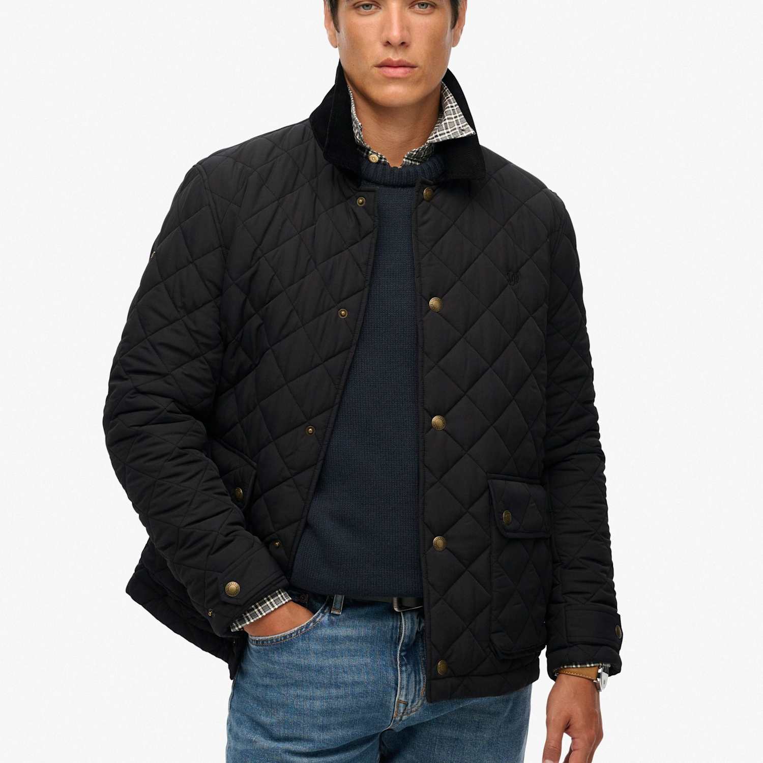 Superdry & Co Men's Quilted Padded Jacket - S - Black - Available at M&S