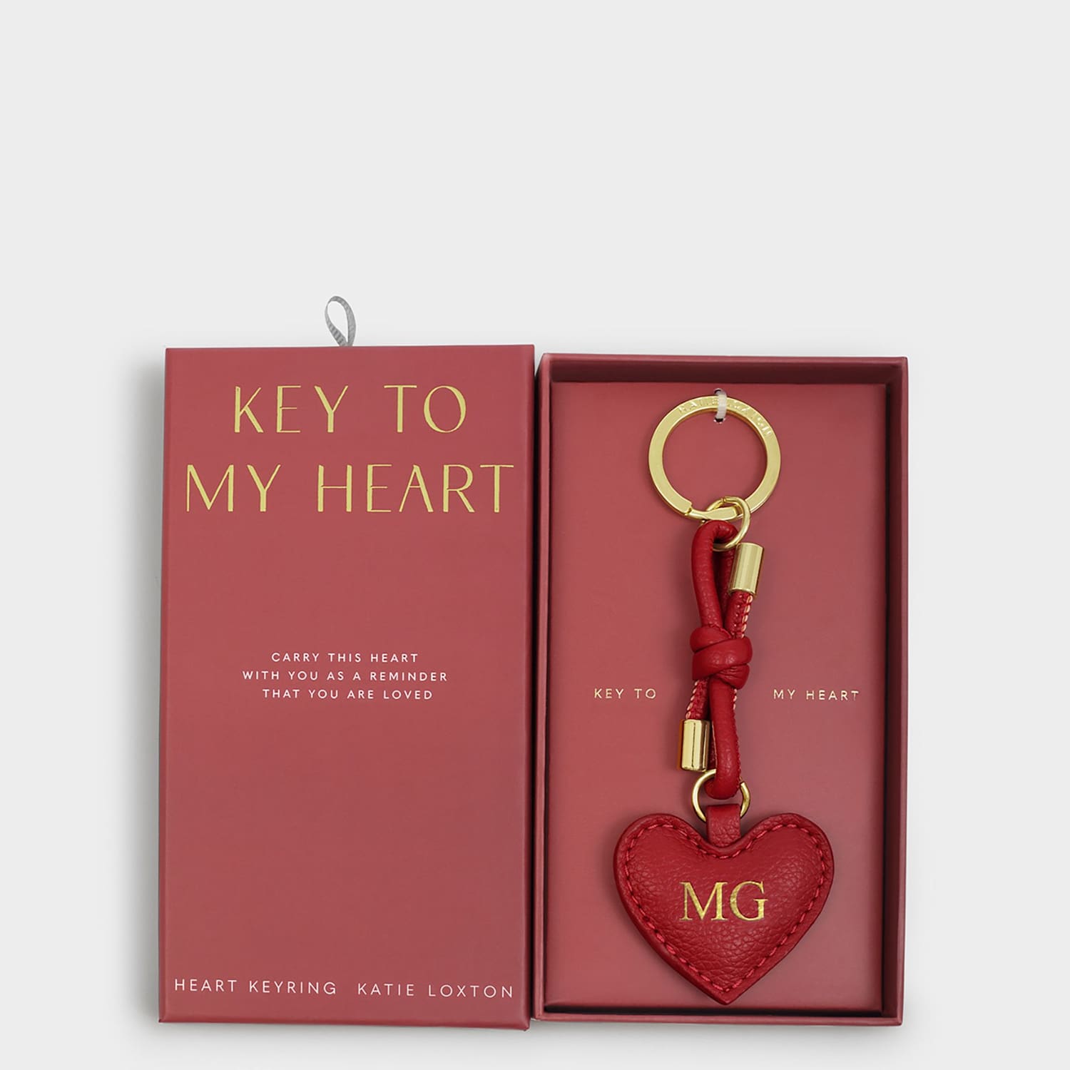 Katie Loxton Women's Personalised Heart Keyring - Red - Available at M&S