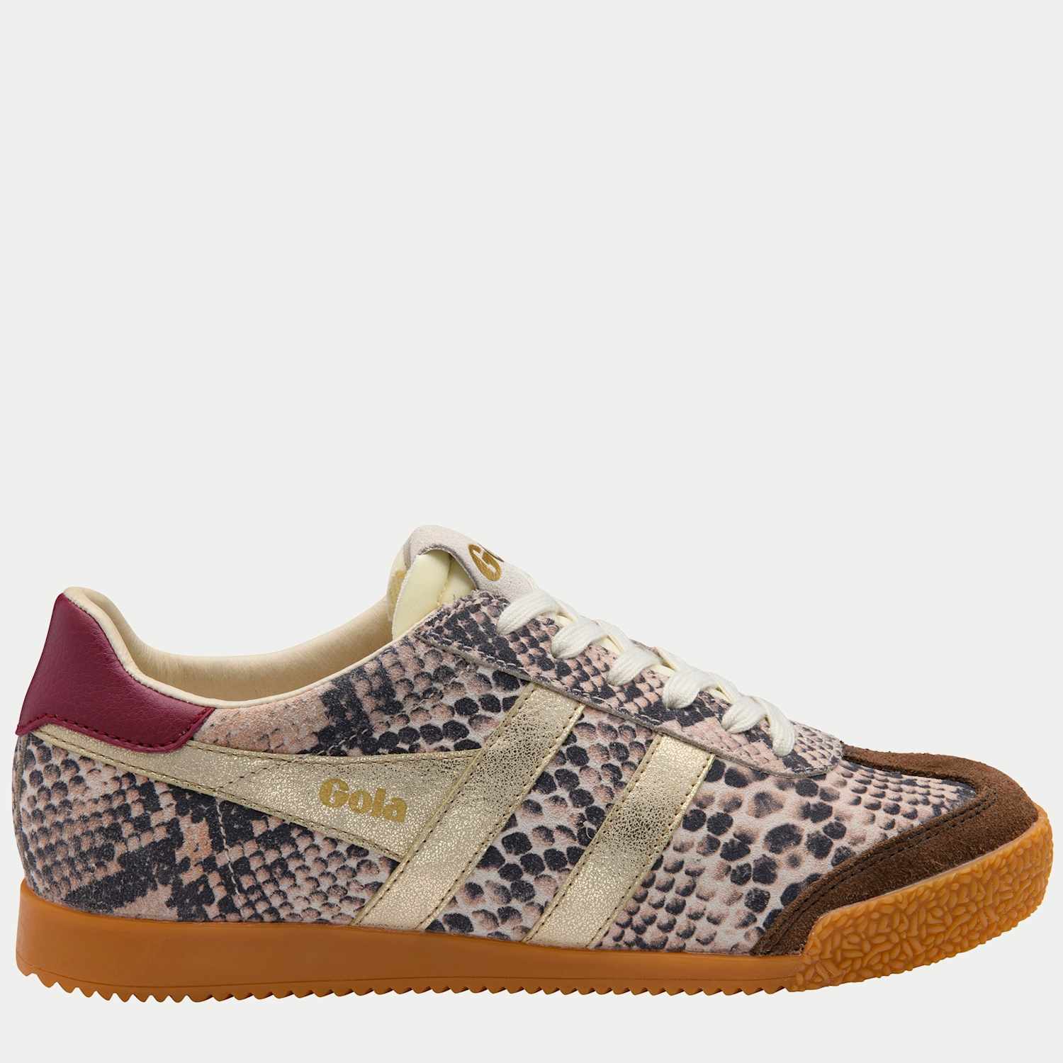 Gola Women's Elan Safari Leather Trainers - 7 - White Mix - Available at M&S