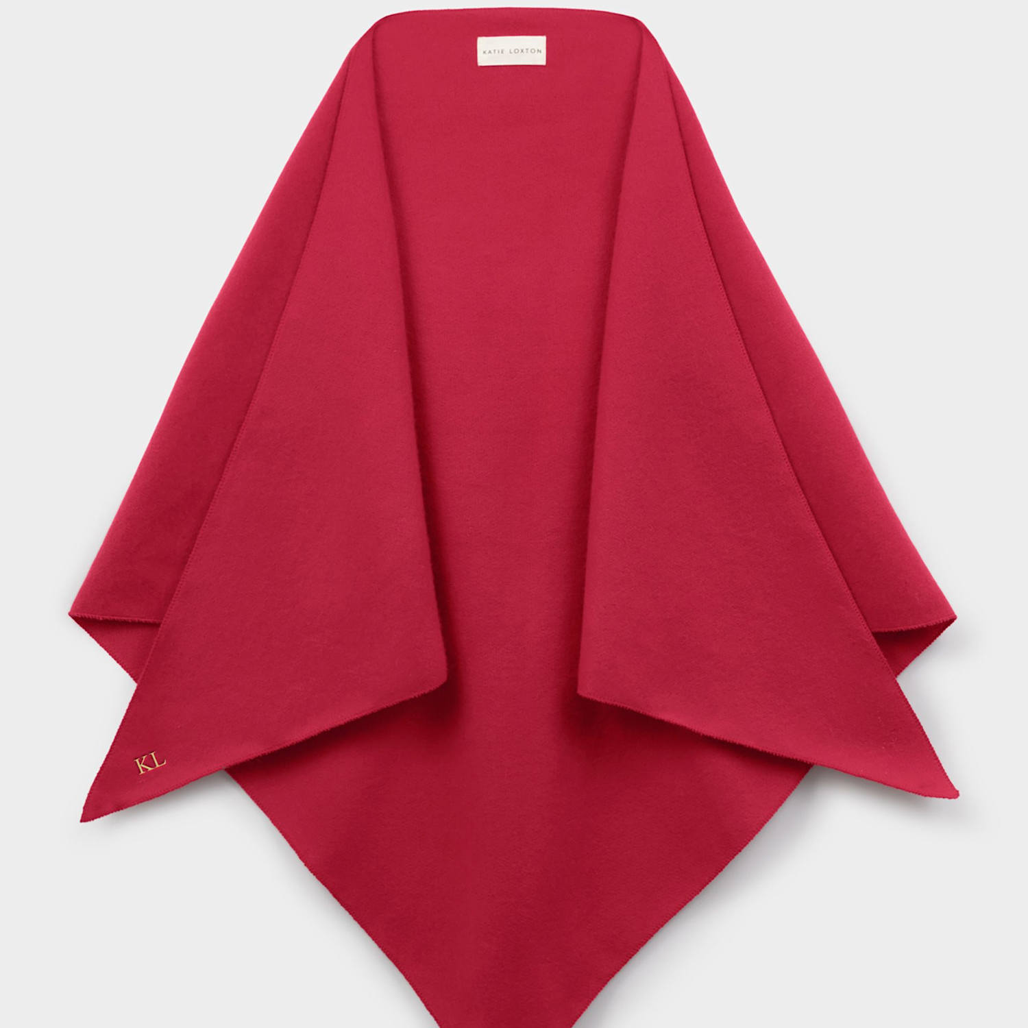 Katie Loxton Women's Personalised Triangle Blanket Scarf - Red - Available at M&S