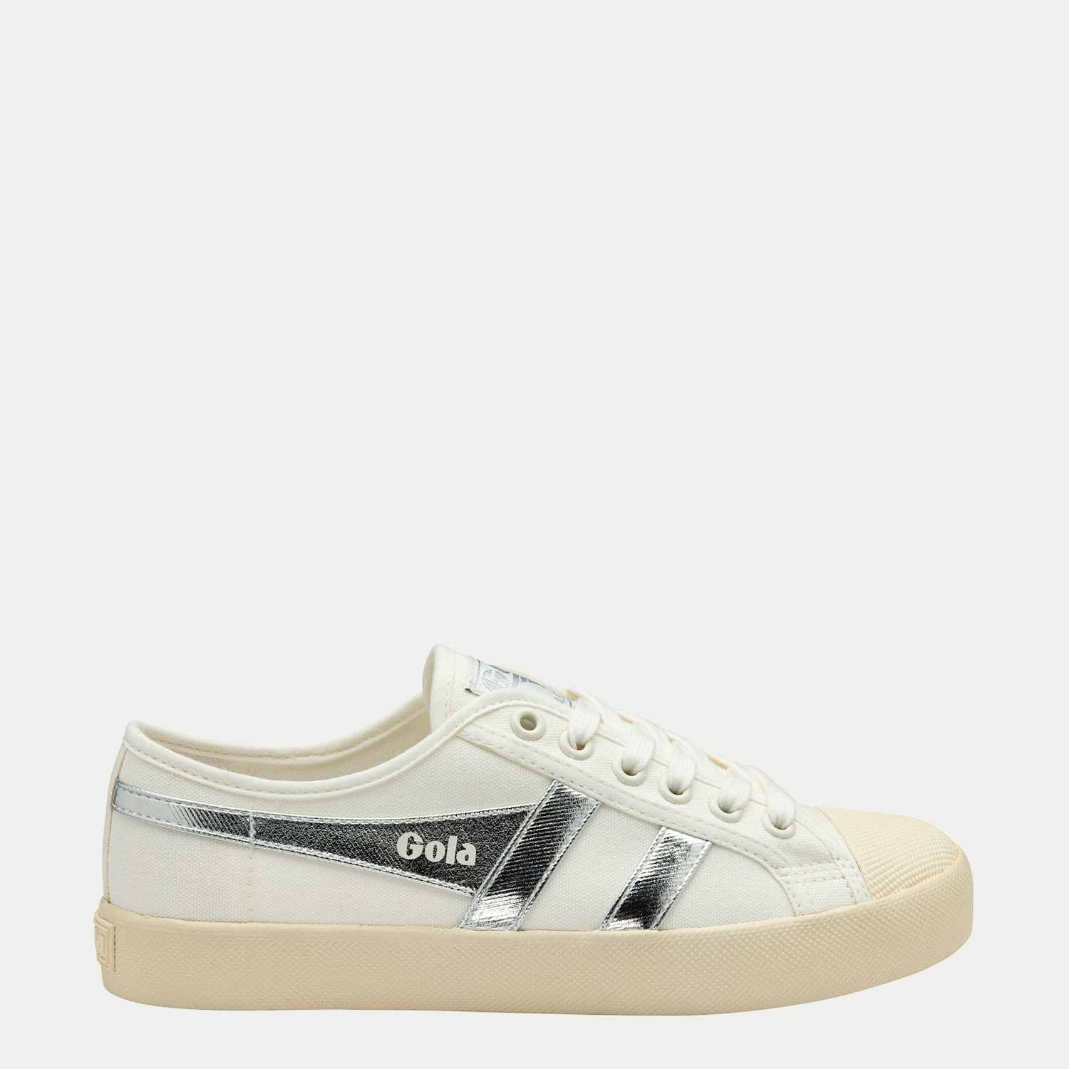 Gola Women's Coaster Canvas Trainers - 5 - White Mix - Available at M&S