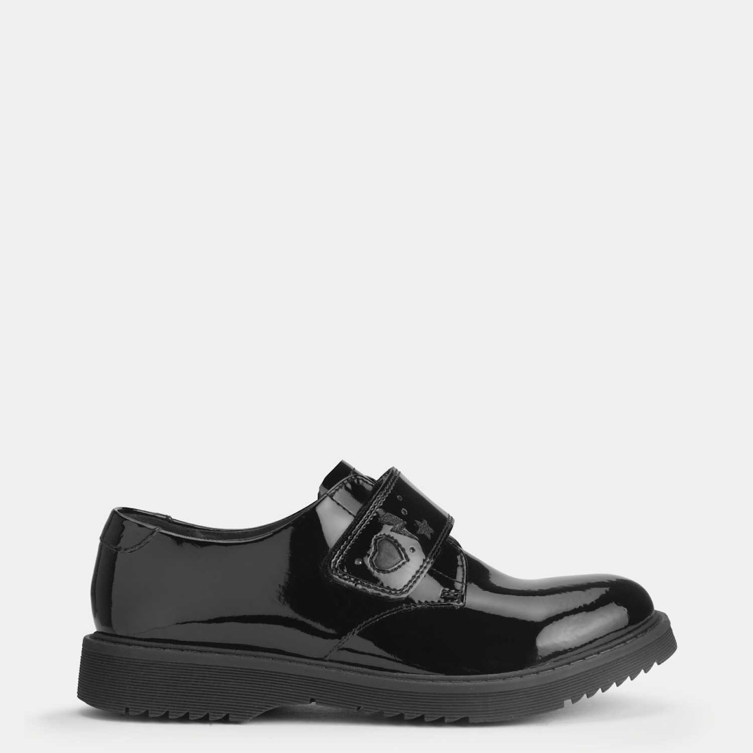 Start-Rite Girls Patent Leather Riptape Shoes (12.5 Small - 4 Large) - 12½ - Black - Available at M&S