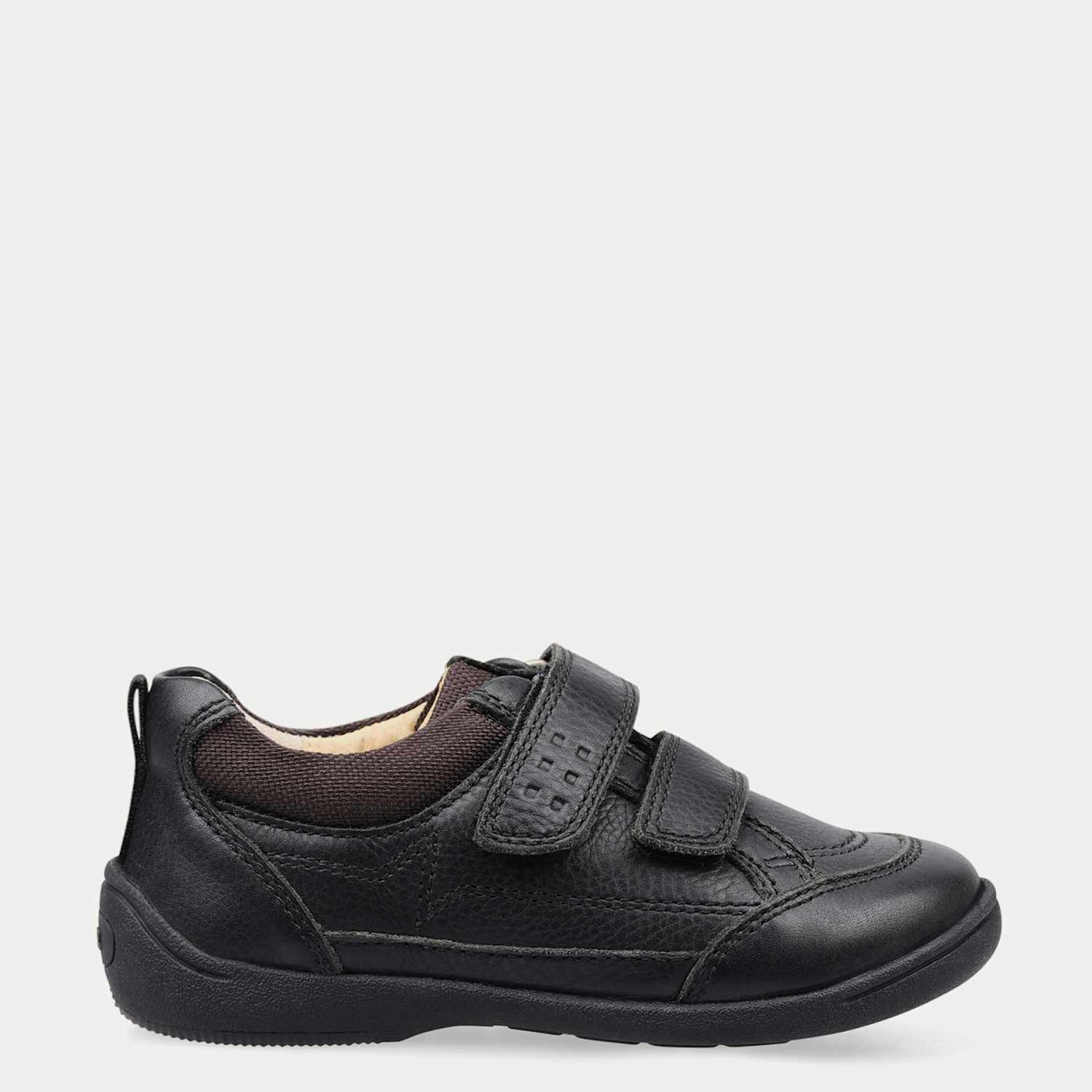Start-Rite Boys Leather Riptape School Shoes (3 Small - 10.5 Small) - Black - Available at M&S