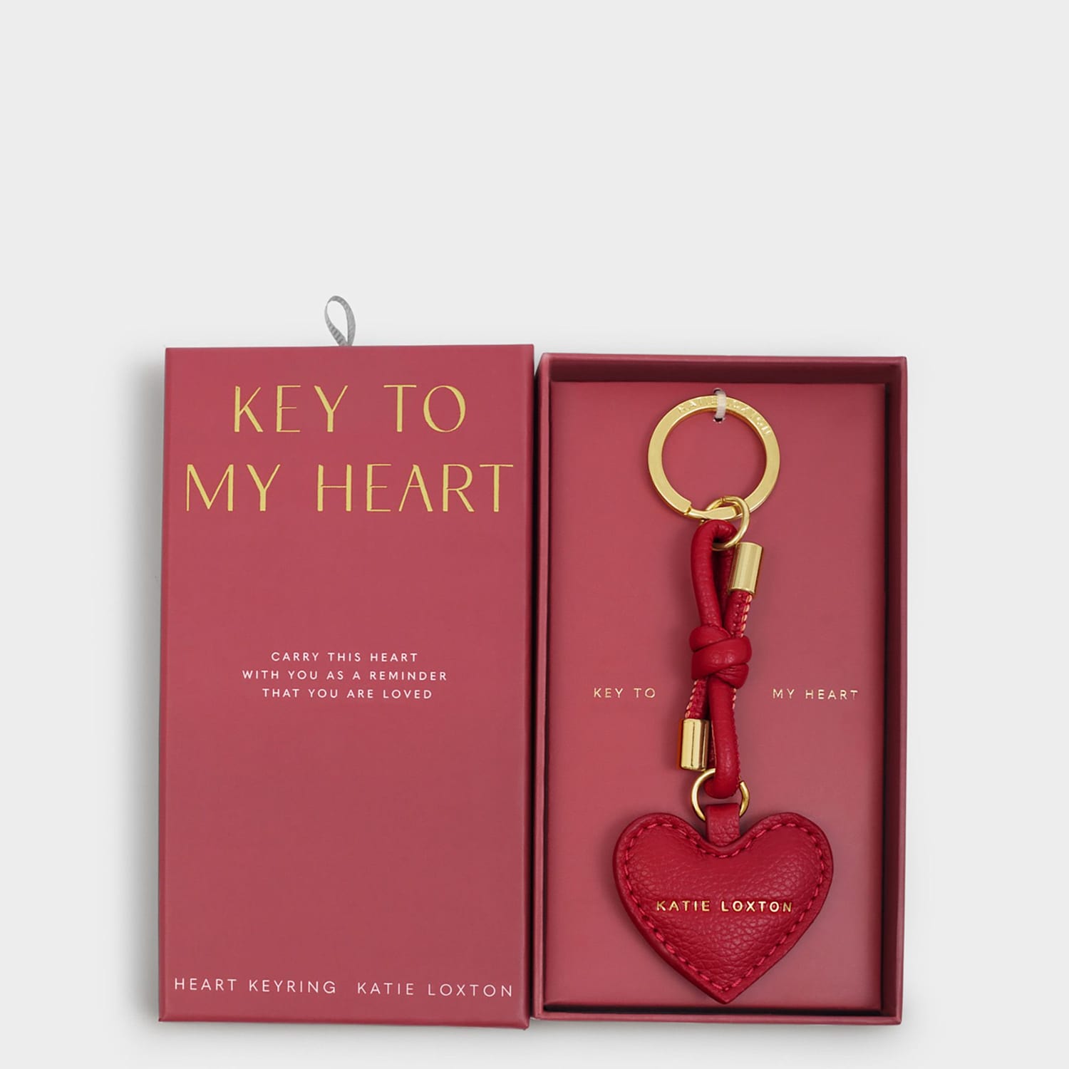 Katie Loxton Women's Gift Boxed Heart Keyring - Red - Available at M&S