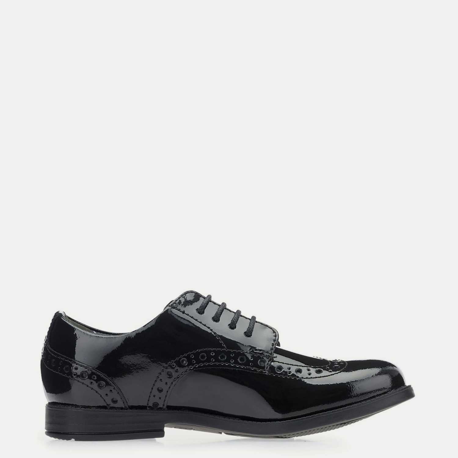 Start-Rite Girls Patent Brogue School Shoes (5 Large - 9 Large) - Black - Available at M&S